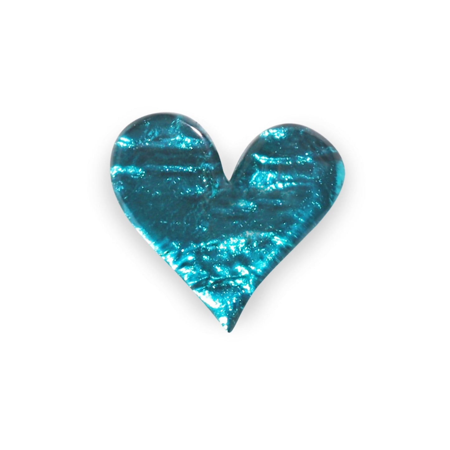 Teal Aztec Heart Shiny Brooch | The Jewellery Stop