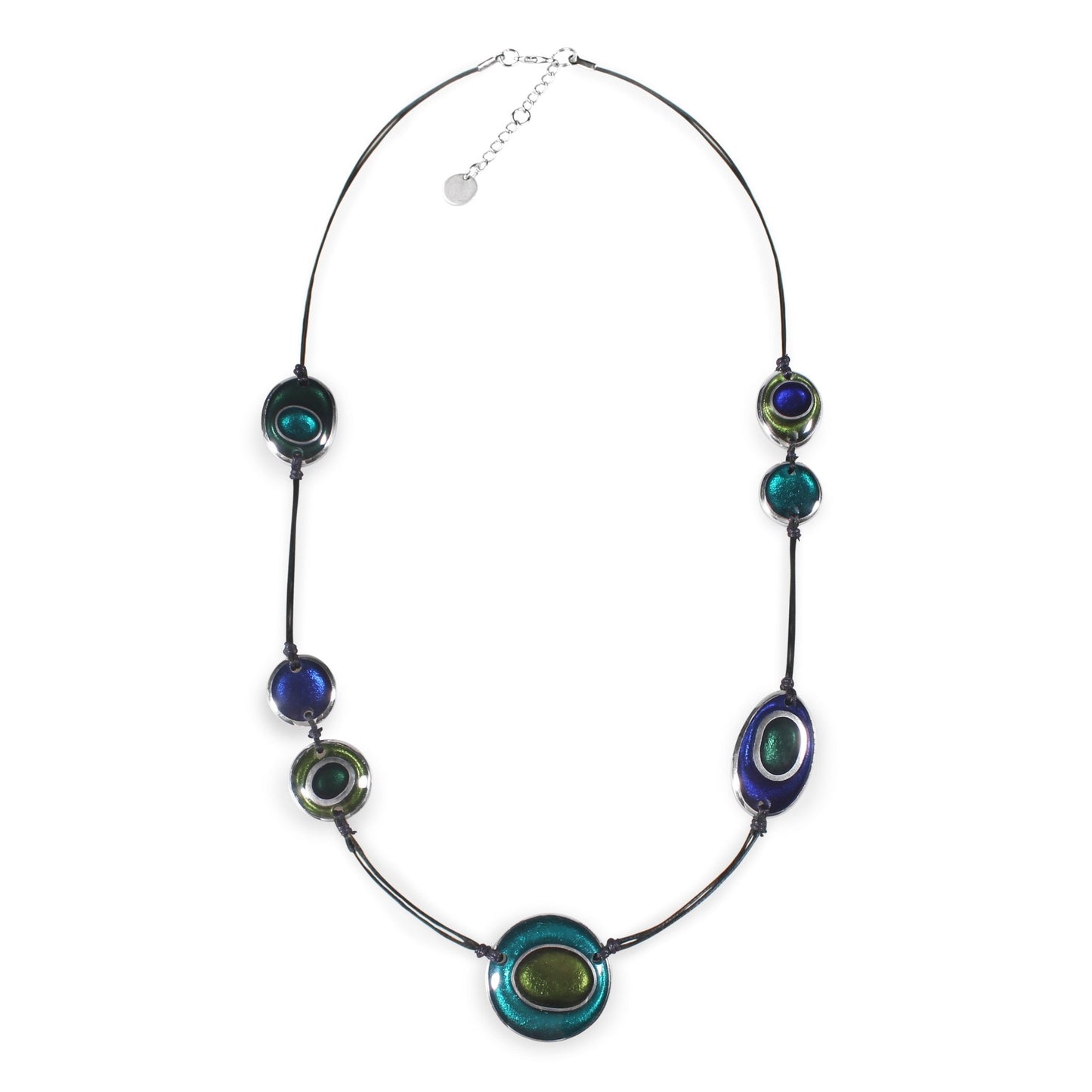 Everglade Organic Circles Shiny Long Necklace | The Jewellery Stop