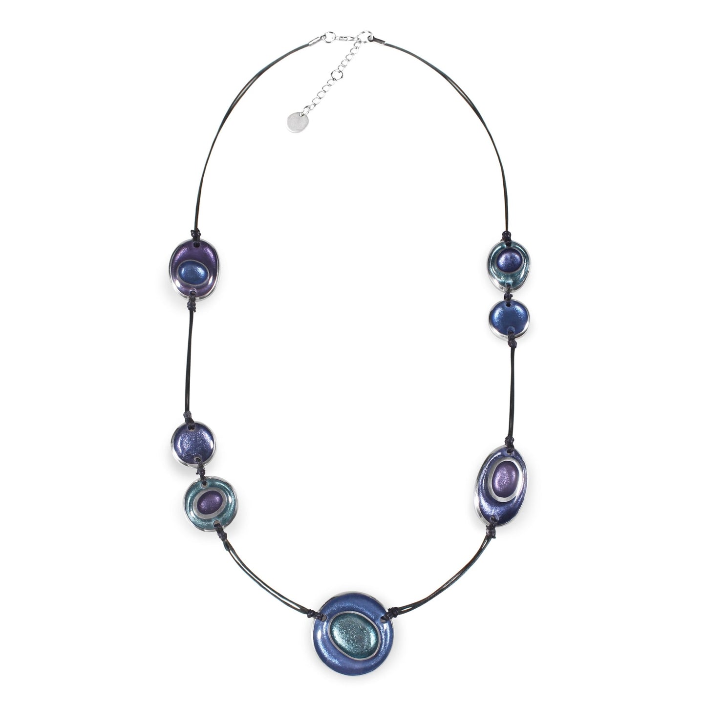Lupin Organic Circles Shiny Long Necklace | The Jewellery Stop