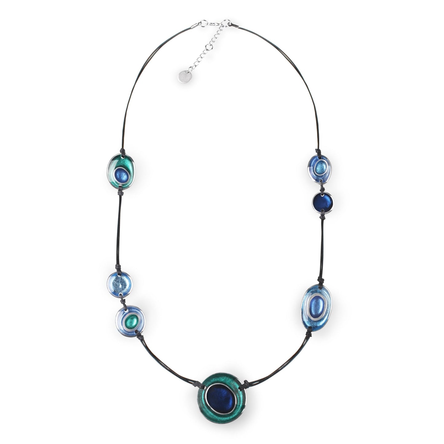 Pacific Organic Circles Shiny Long Necklace | The Jewellery Stop