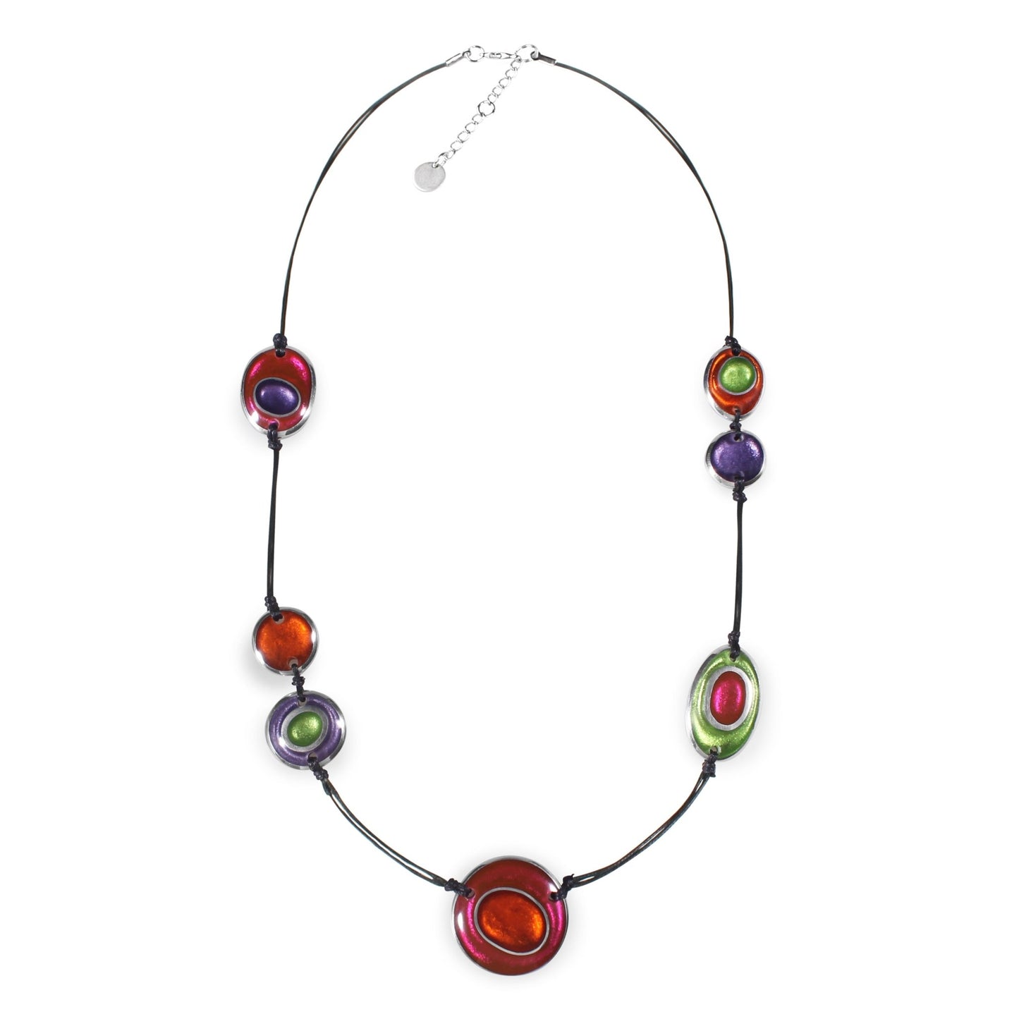 Sherbet Organic Circles Shiny Long Necklace | The Jewellery Stop
