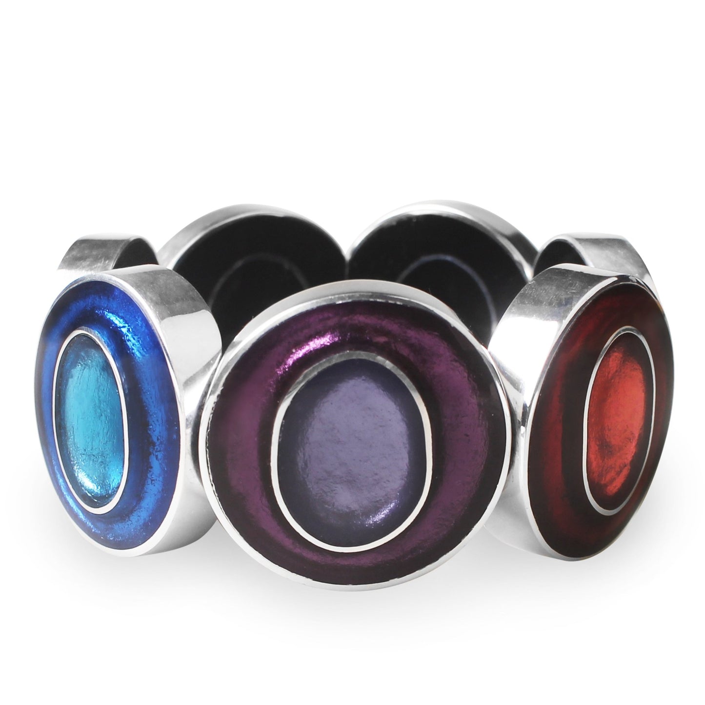 Rainbow Organic Circles Shiny Bangle | The Jewellery Stop