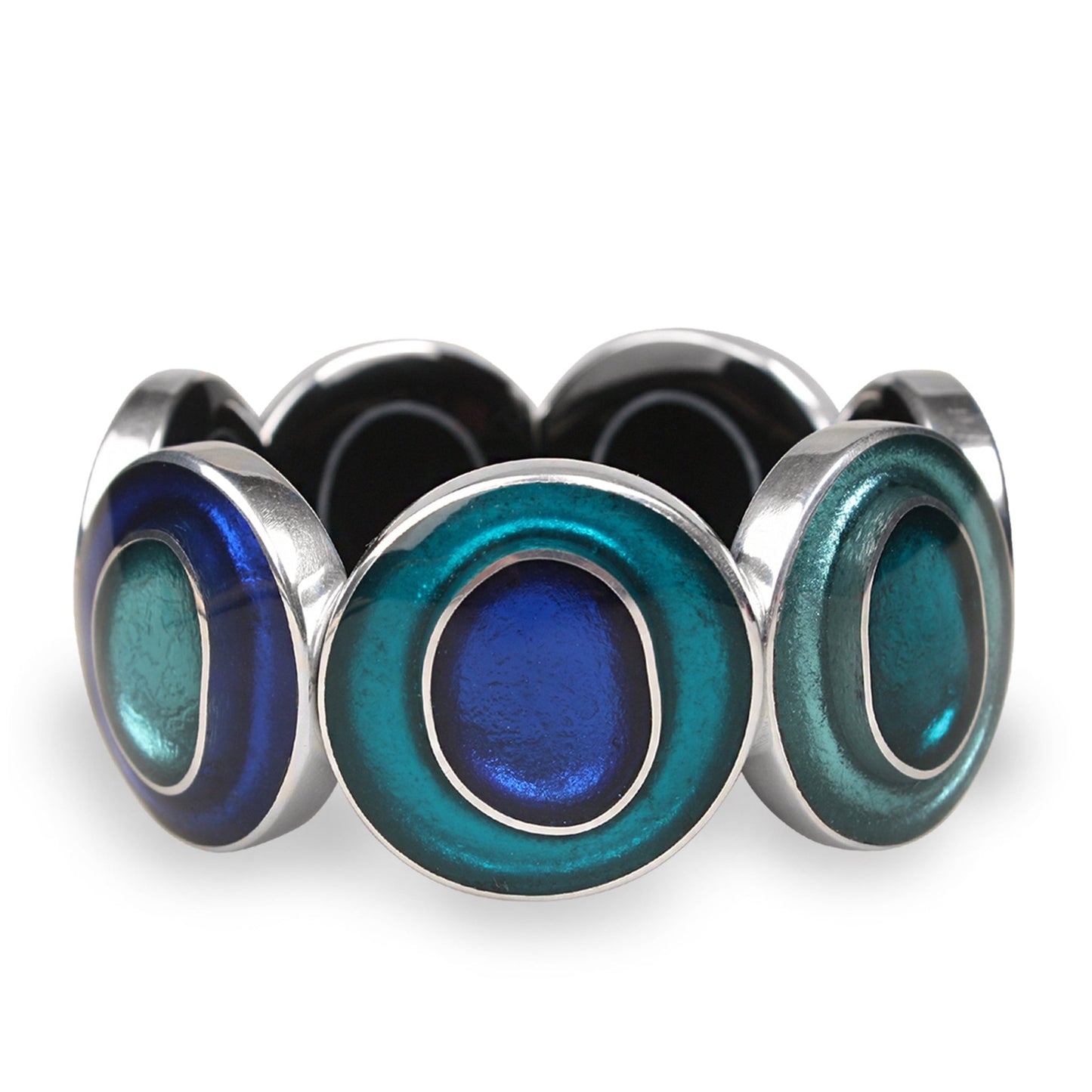 Teal Organic Circles Shiny Bangle | The Jewellery Stop