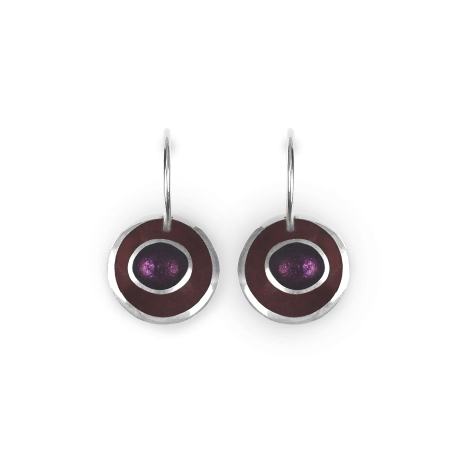 Blackberry Organic Circles Shiny Creole Earrings | The Jewellery Stop