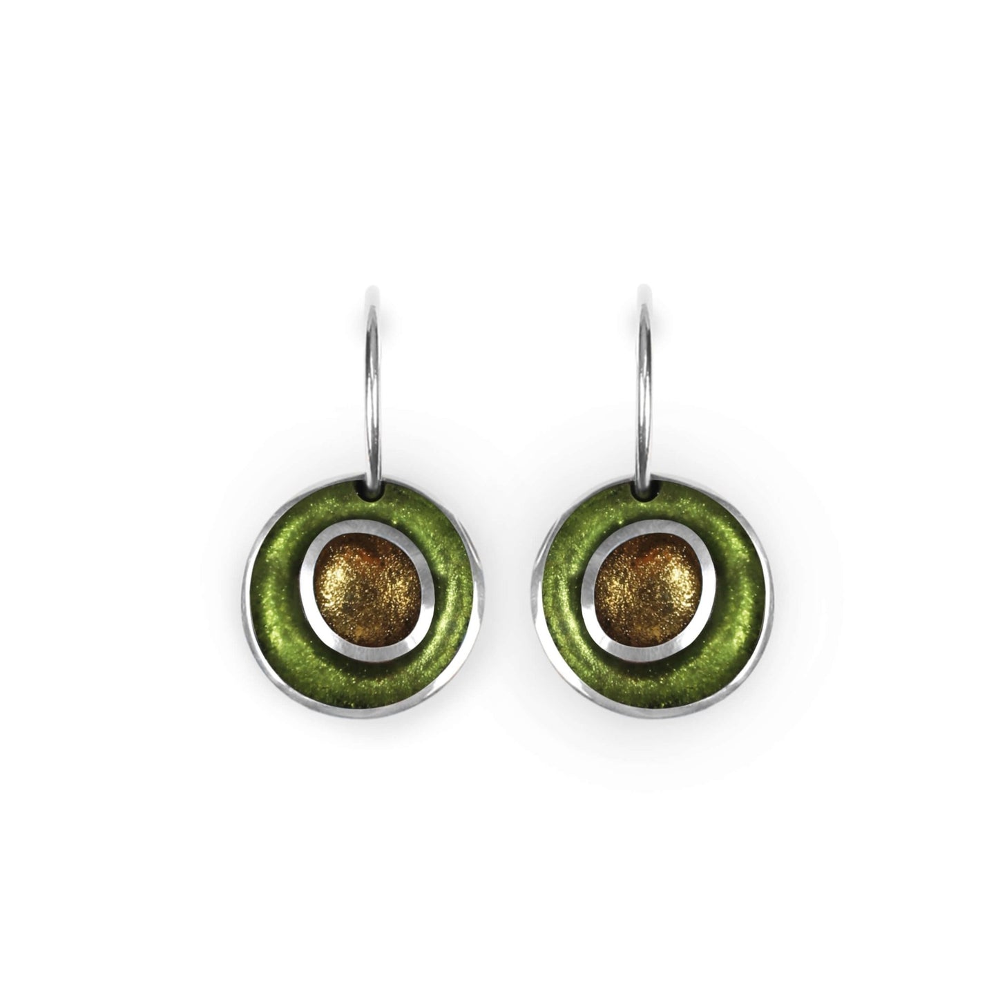 Kiwi Organic Circles Shiny Creole Earrings | The Jewellery Stop