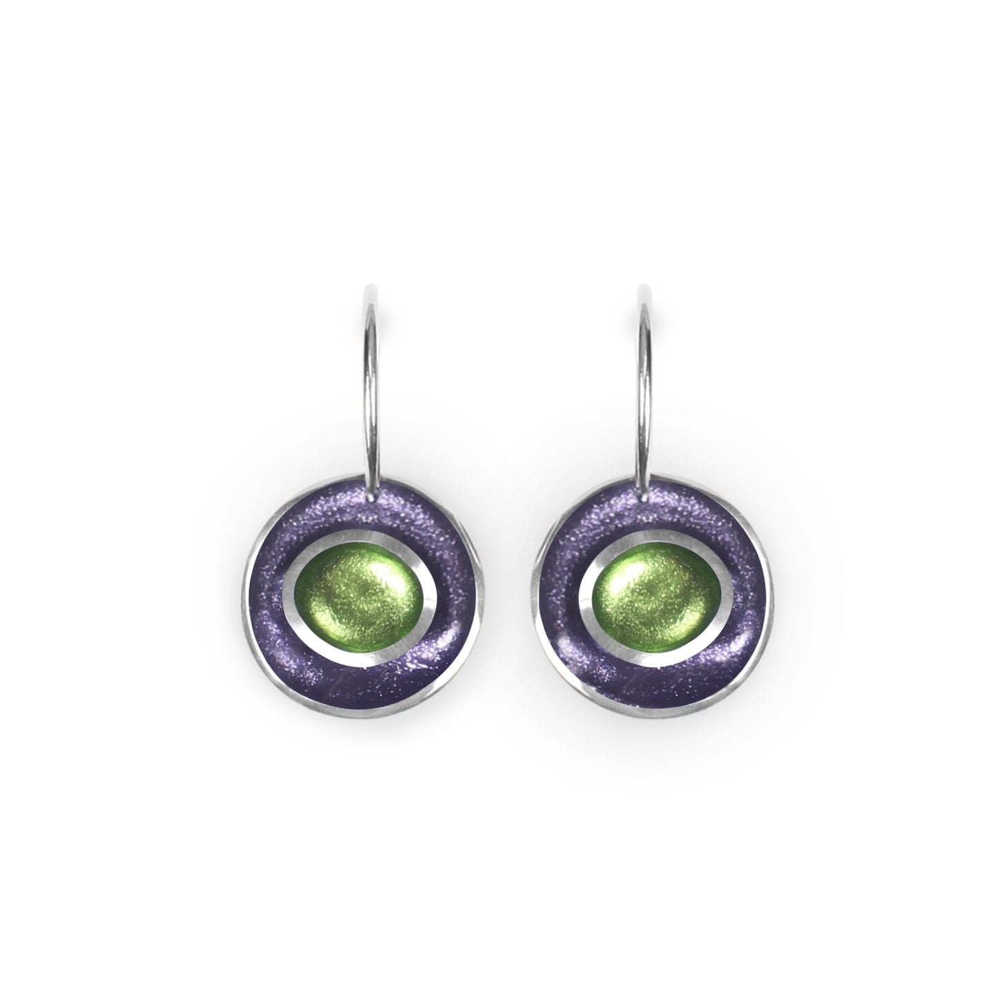 Lilac Organic Circles Shiny Creole Earrings | The Jewellery Stop