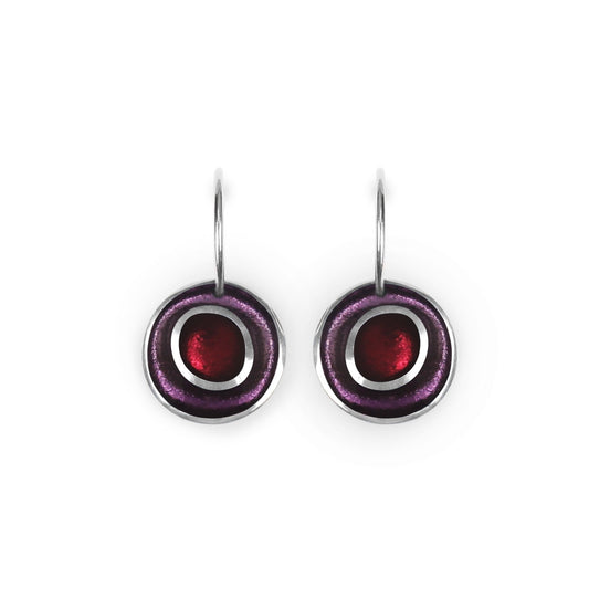 Rainbow Organic Circles Shiny Creole Earrings | The Jewellery Stop