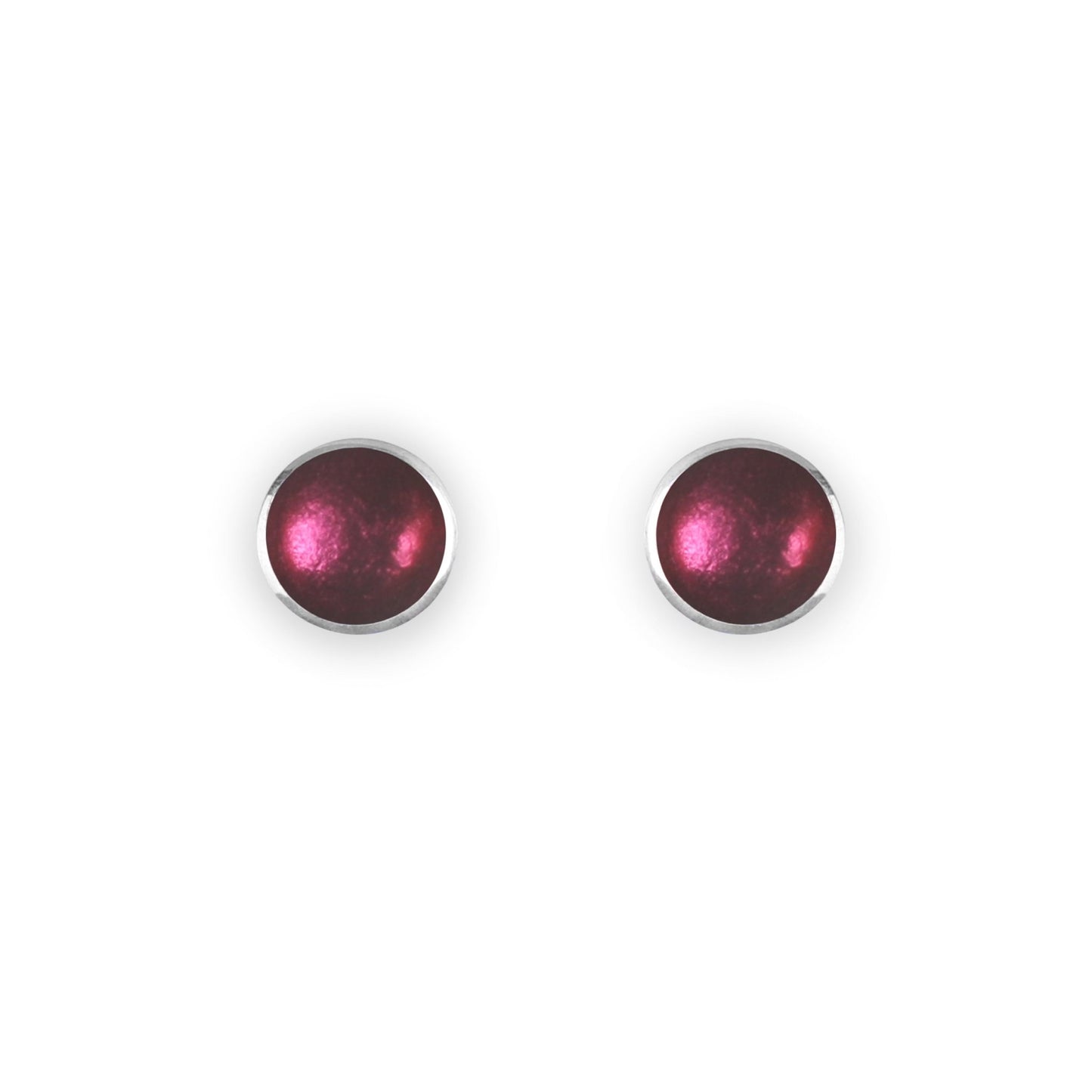 Blackberry Organic Circles Shiny Small Stud Earrings | The Jewellery Stop