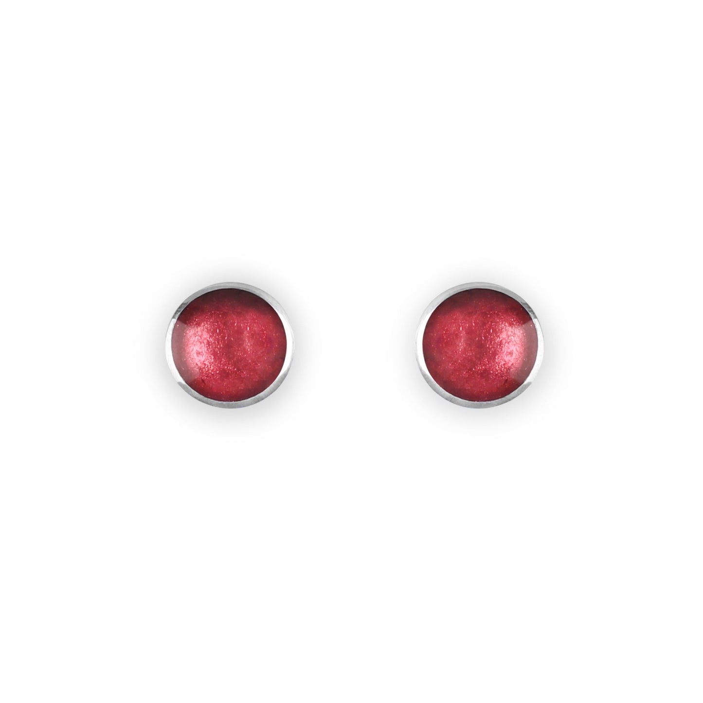 Coral Organic Circles Shiny Small Stud Earrings | The Jewellery Stop