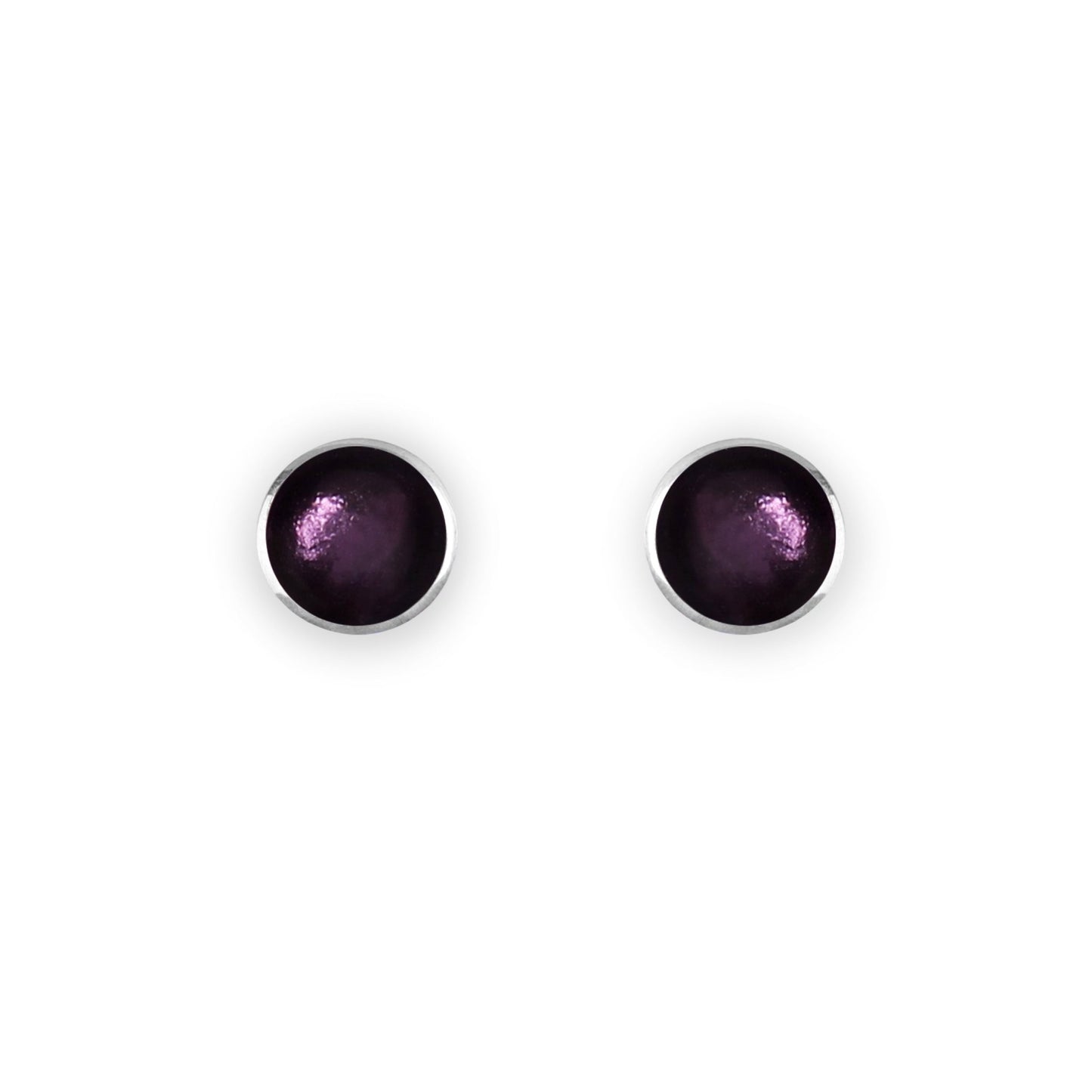Rainbow Organic Circles Shiny Small Stud Earrings | The Jewellery Stop