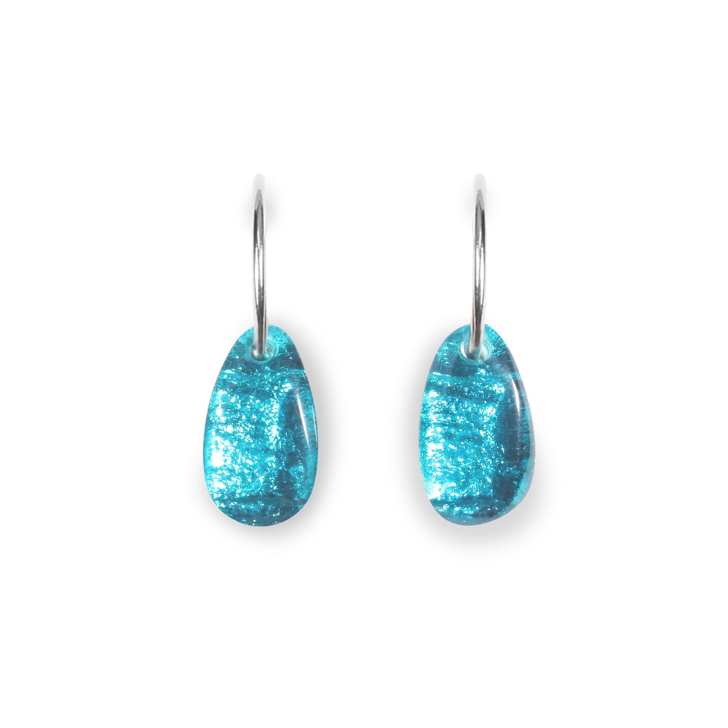 Peacock Aztec Nuggets Shiny Creole Earrings | The Jewellery Stop
