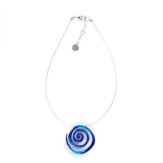 Azure Spirals Shiny Pendant