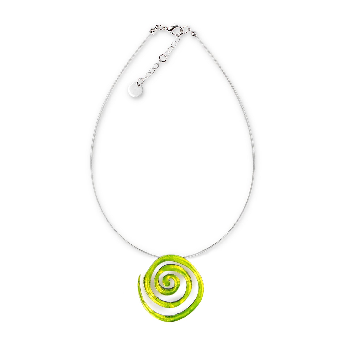 Lime Spirals Shiny Pendant