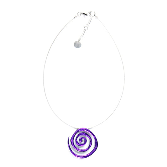 Peacock Spirals Shiny Pendant