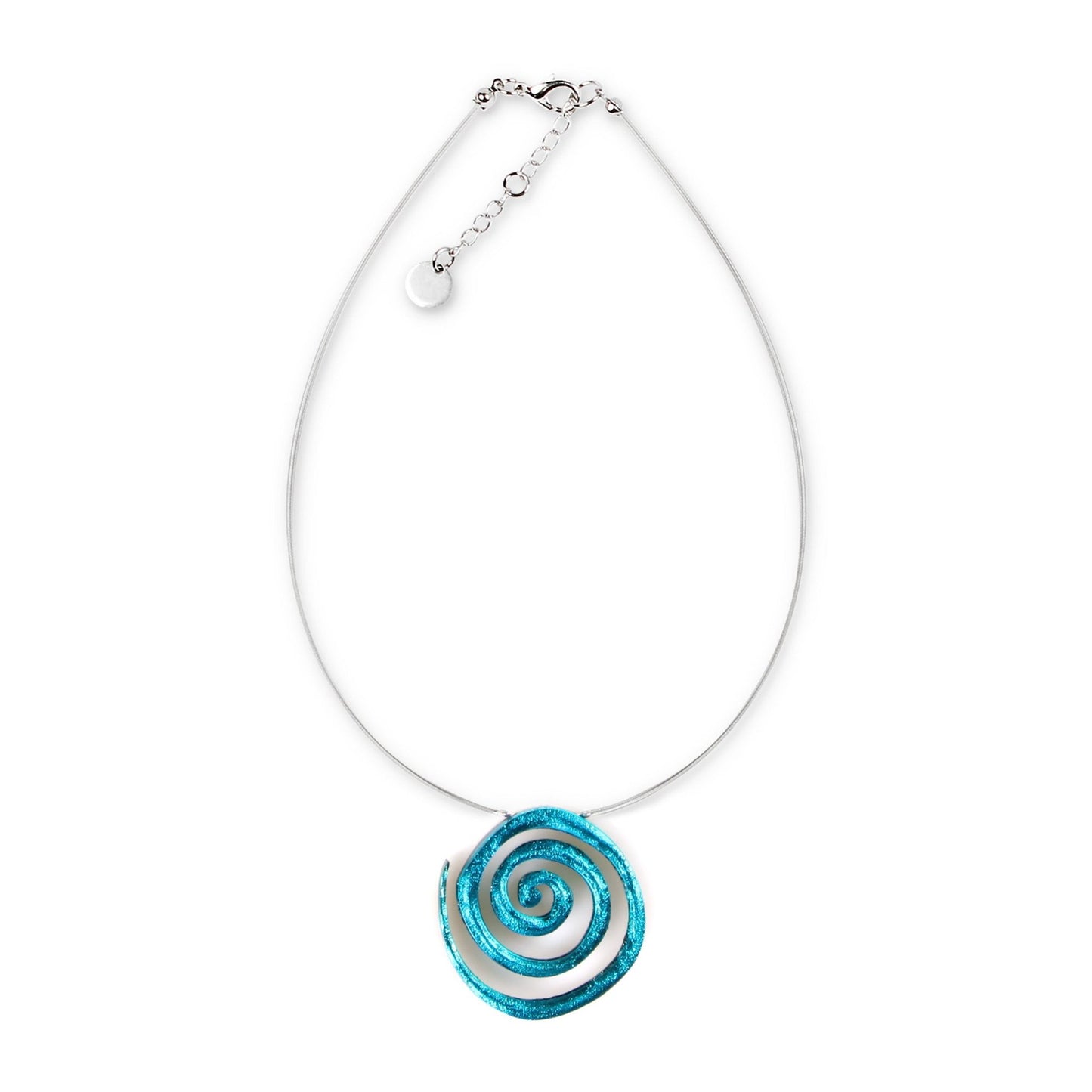 Teal Spirals Shiny Pendant | The Jewellery Stop