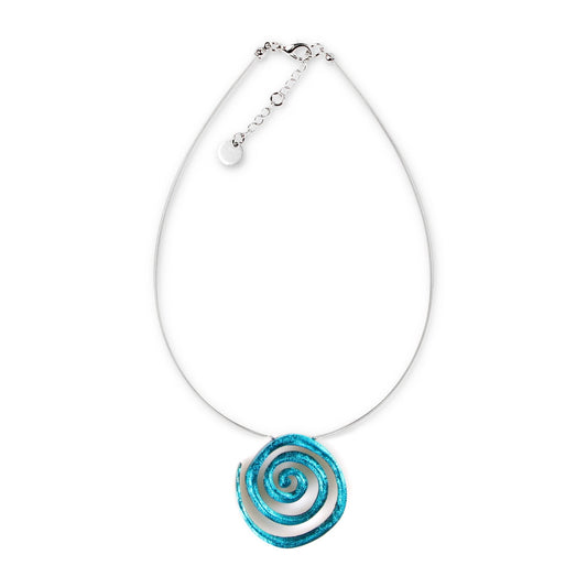 Teal Spirals Shiny Pendant | The Jewellery Stop
