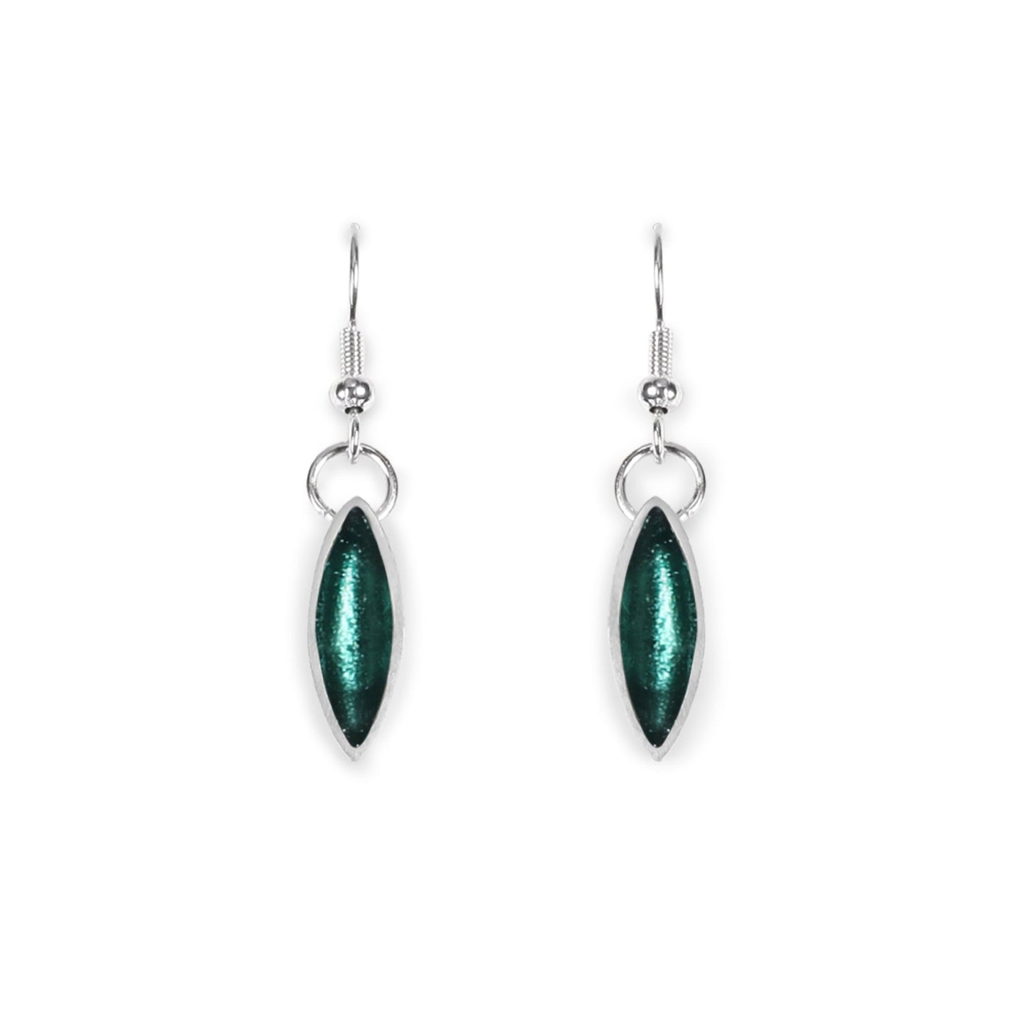 Aqua Bamboo Shoot Shiny Fish Hook Earrings | The Jewellery Stop