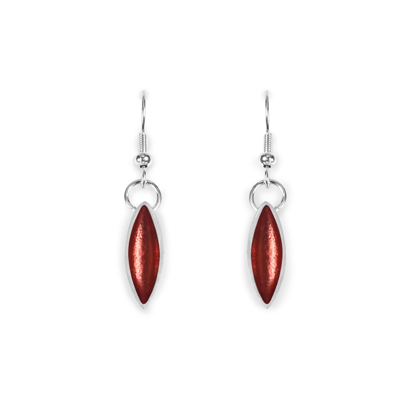 Peach Bamboo Shoot Shiny Fish Hook Earrings | The Jewellery Stop