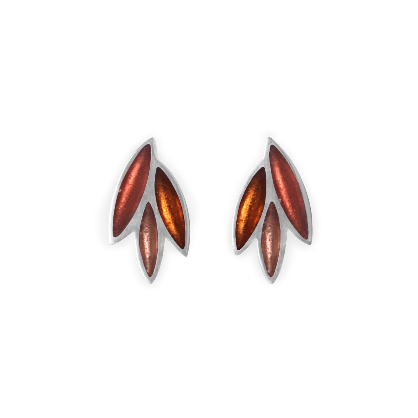 Peach Bamboo Shoot Shiny Clip Earrings | The Jewellery Stop