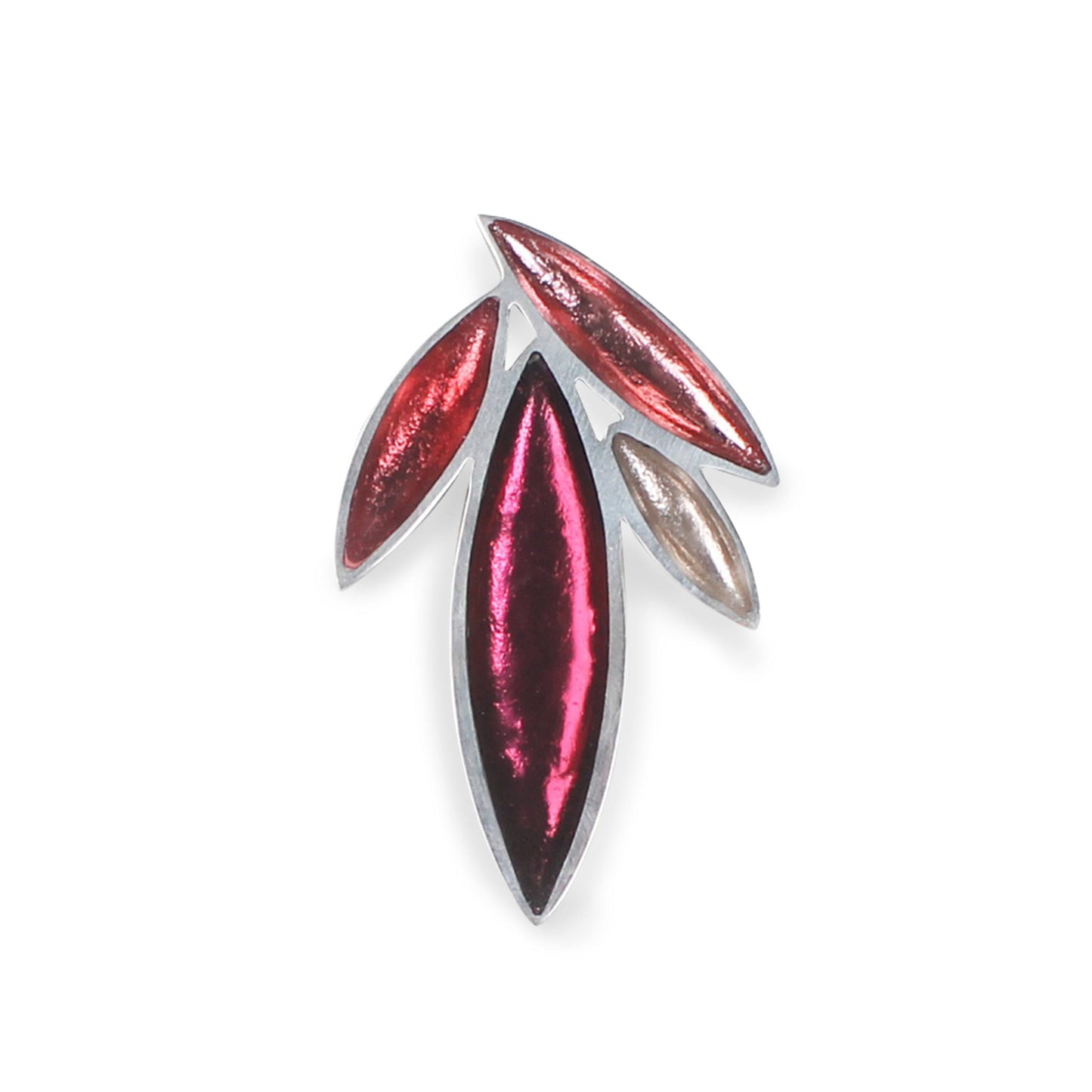 Raspberry Bamboo Shoot Shiny Brooch | The Jewellery Stop