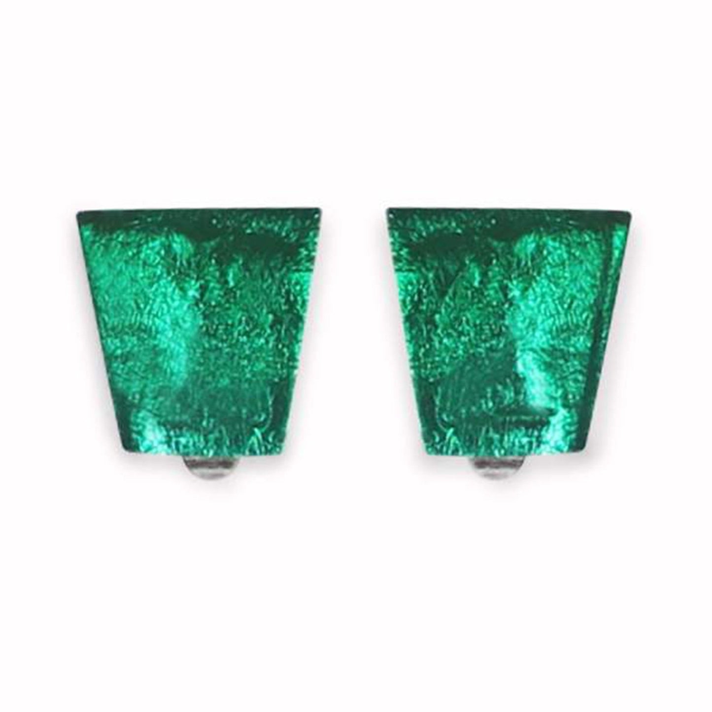 Emerald Aztec Shiny Clip Earrings | The Jewellery Stop