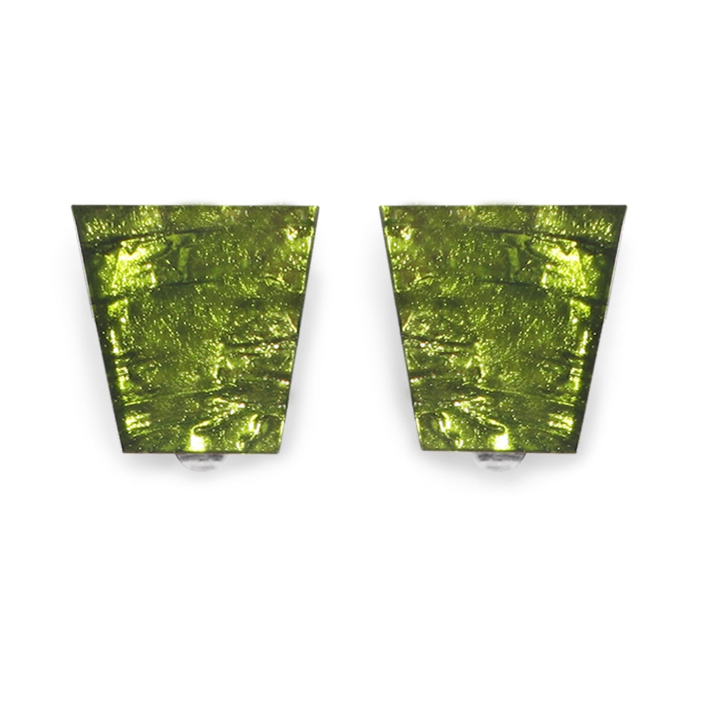 Olive Aztec Shiny Clip Earrings | The Jewellery Stop
