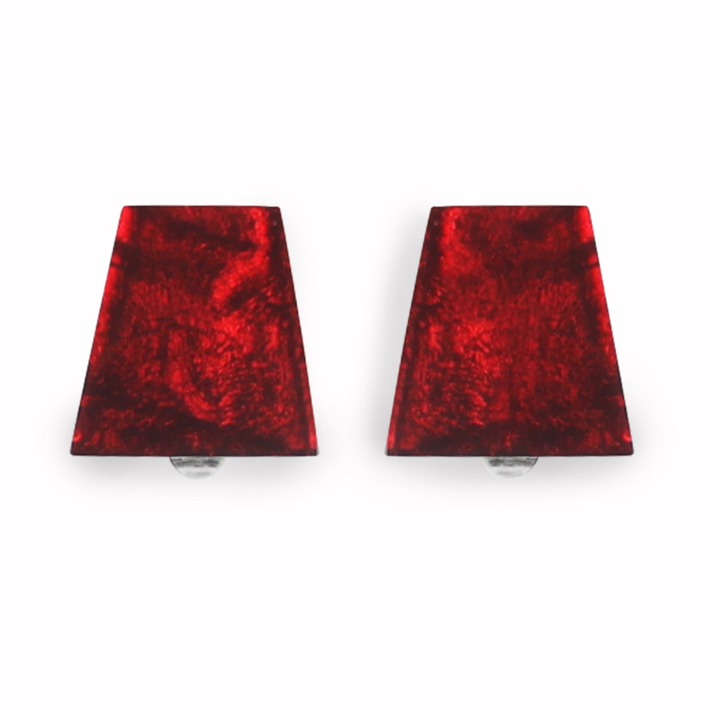 Red Aztec Shiny Clip Earrings | The Jewellery Stop