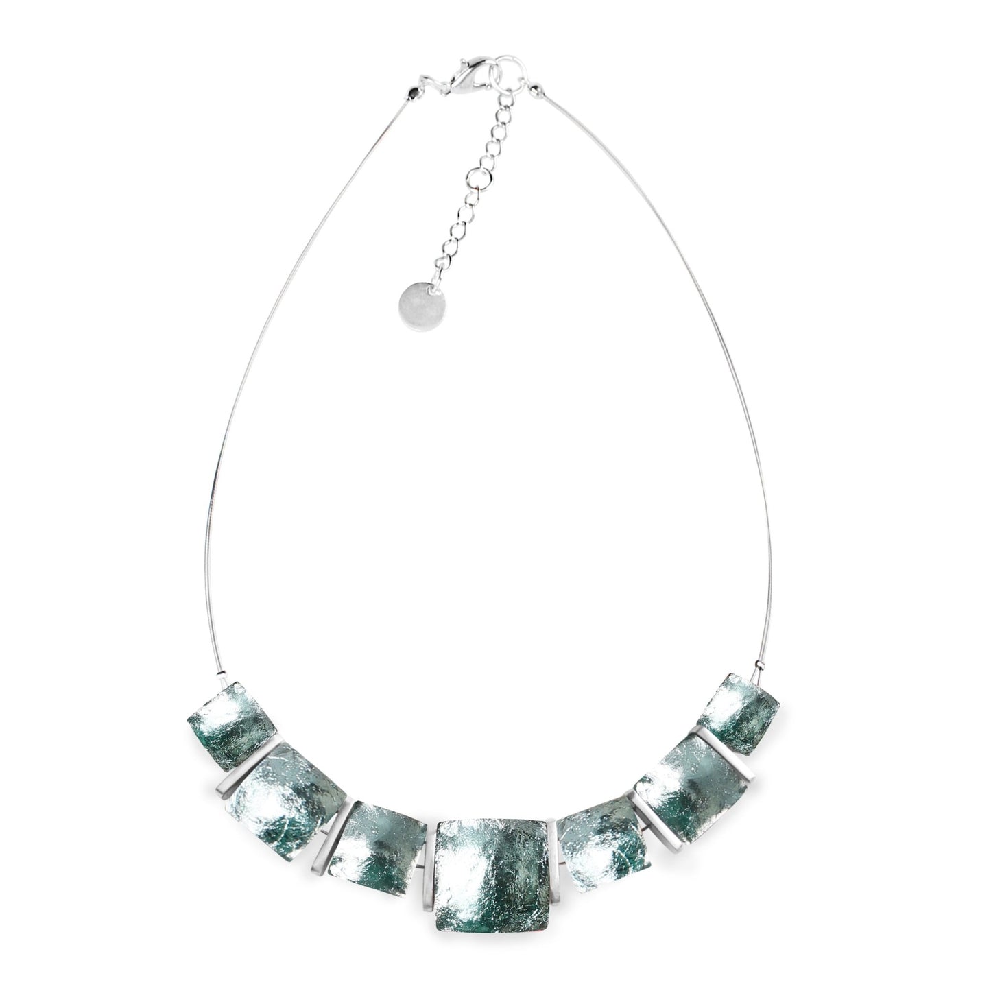 Mint Antique Square Shiny Necklace | The Jewellery Stop