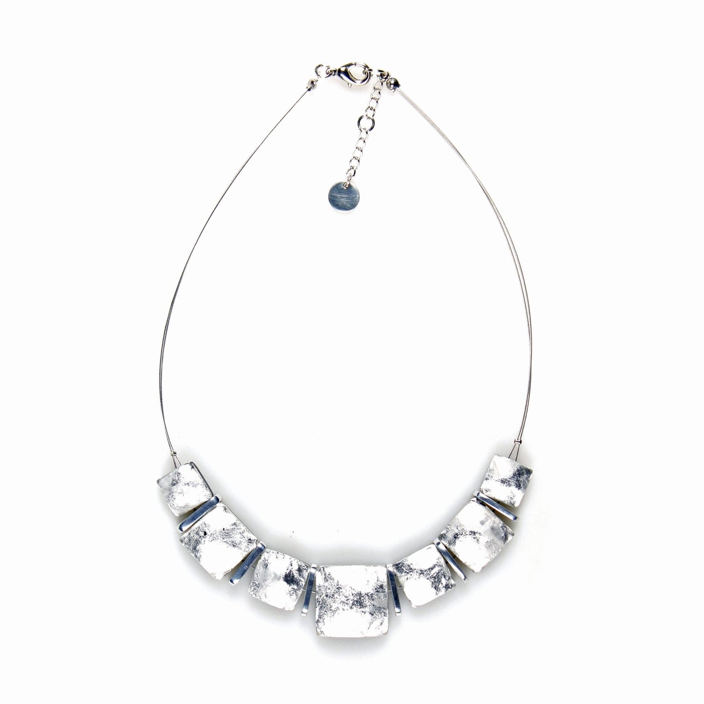 Silver Antique Square Shiny Necklace | The Jewellery Stop