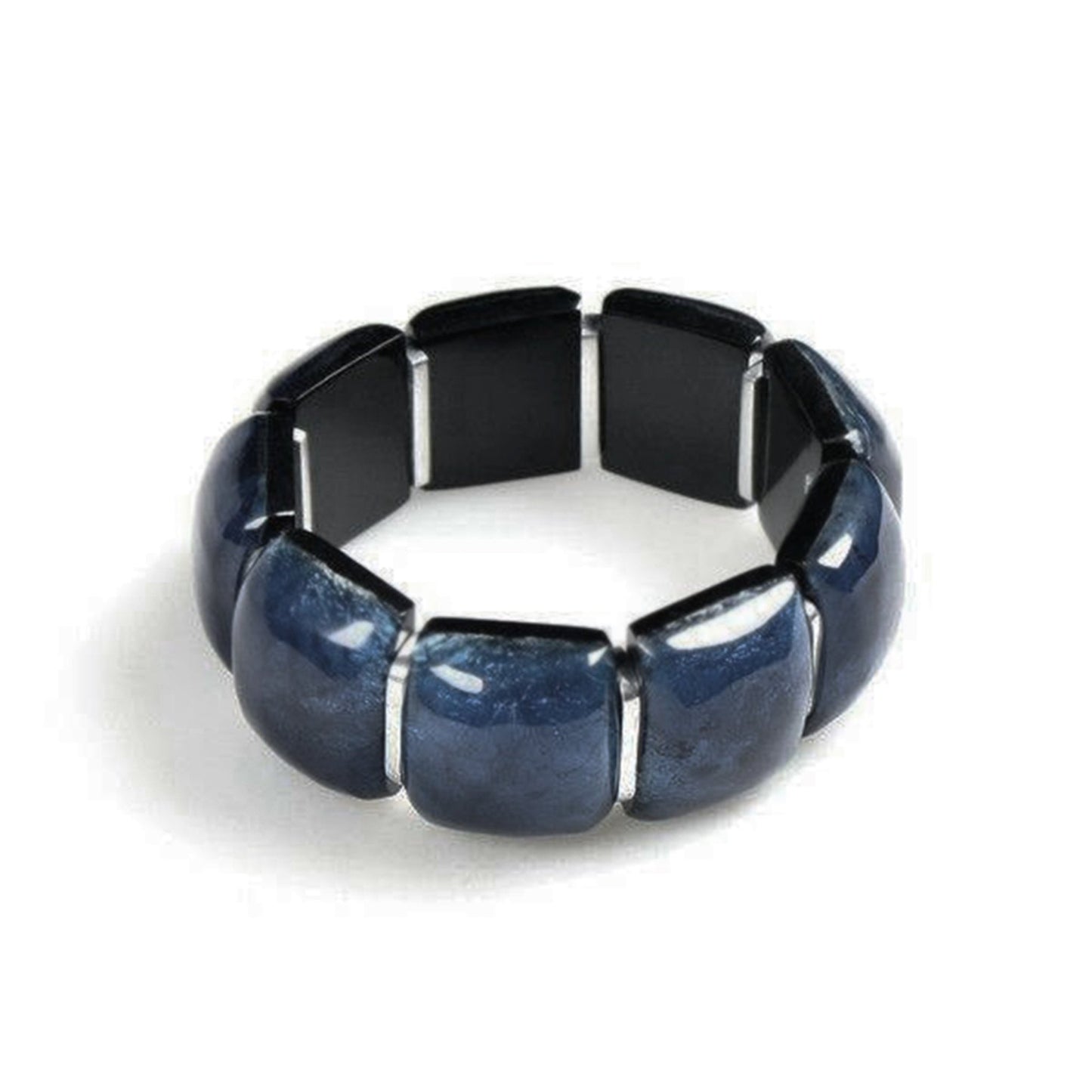 Denim Antique Square Shiny Bangle | The Jewellery Stop