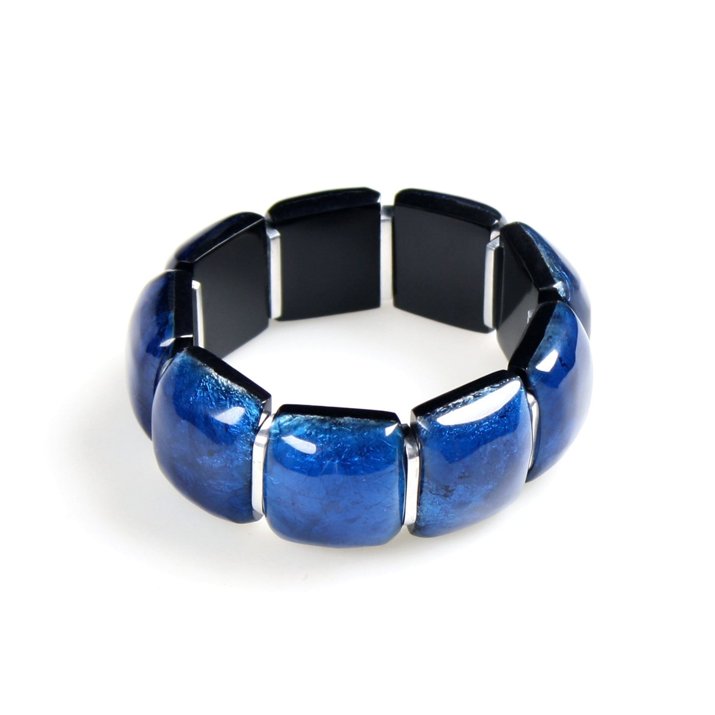 Navy Antique Square Shiny Bangle | The Jewellery Stop