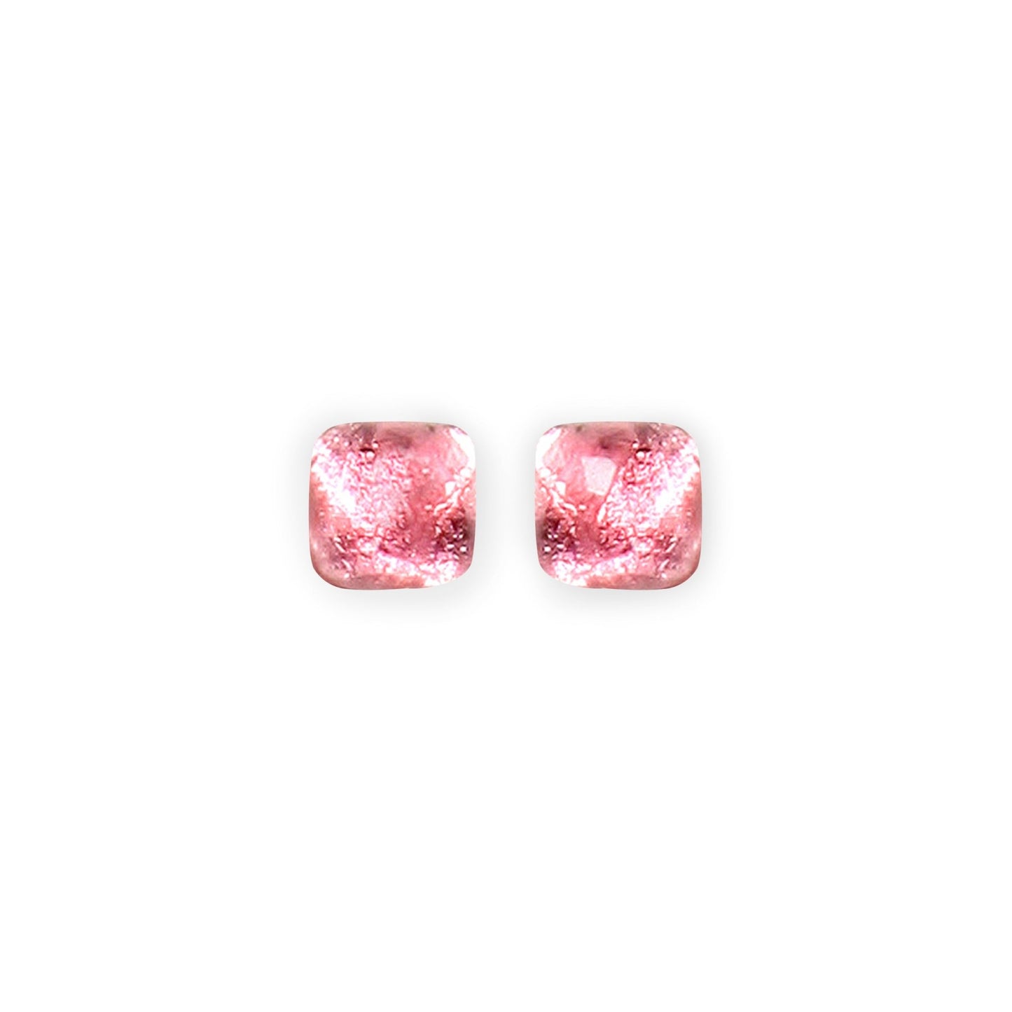 Rose Antique Square Shiny Small Stud Earrings | The Jewellery Stop