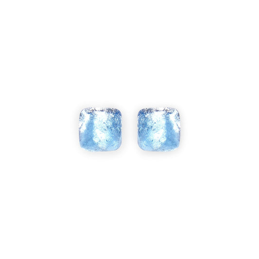 Sky Antique Square Shiny Small Stud Earrings | The Jewellery Stop