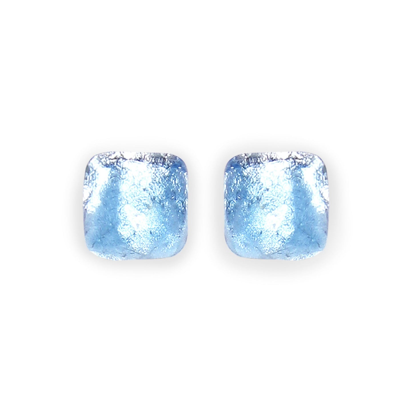 Sky Antique Square Shiny Large Stud Earrings | The Jewellery Stop