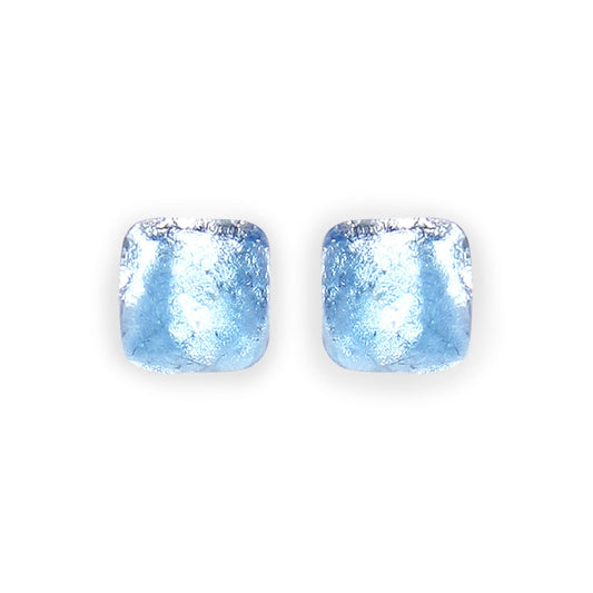 Sky Antique Square Shiny Large Stud Earrings | The Jewellery Stop