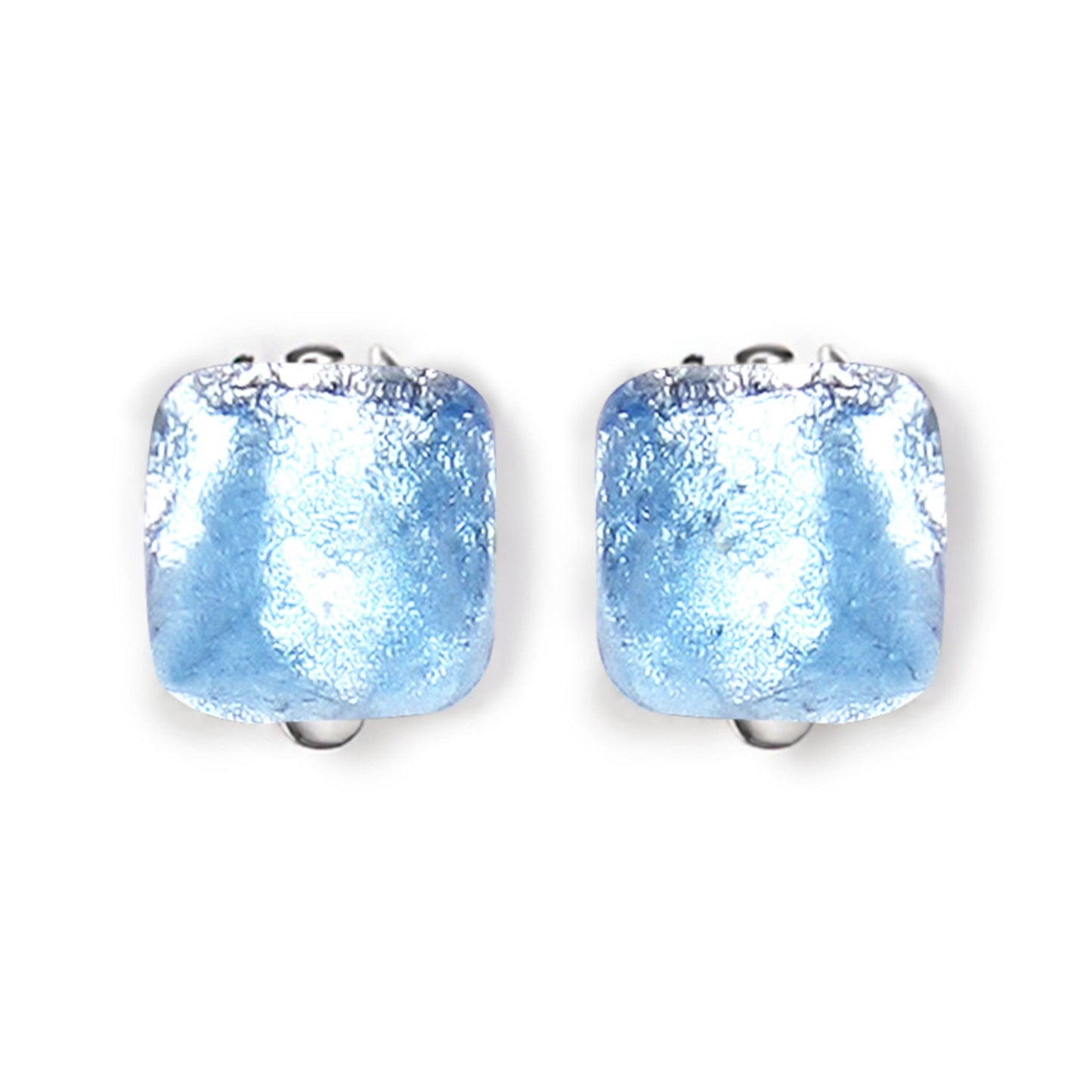 Sky Antique Square Shiny Clip Earrings | The Jewellery Stop