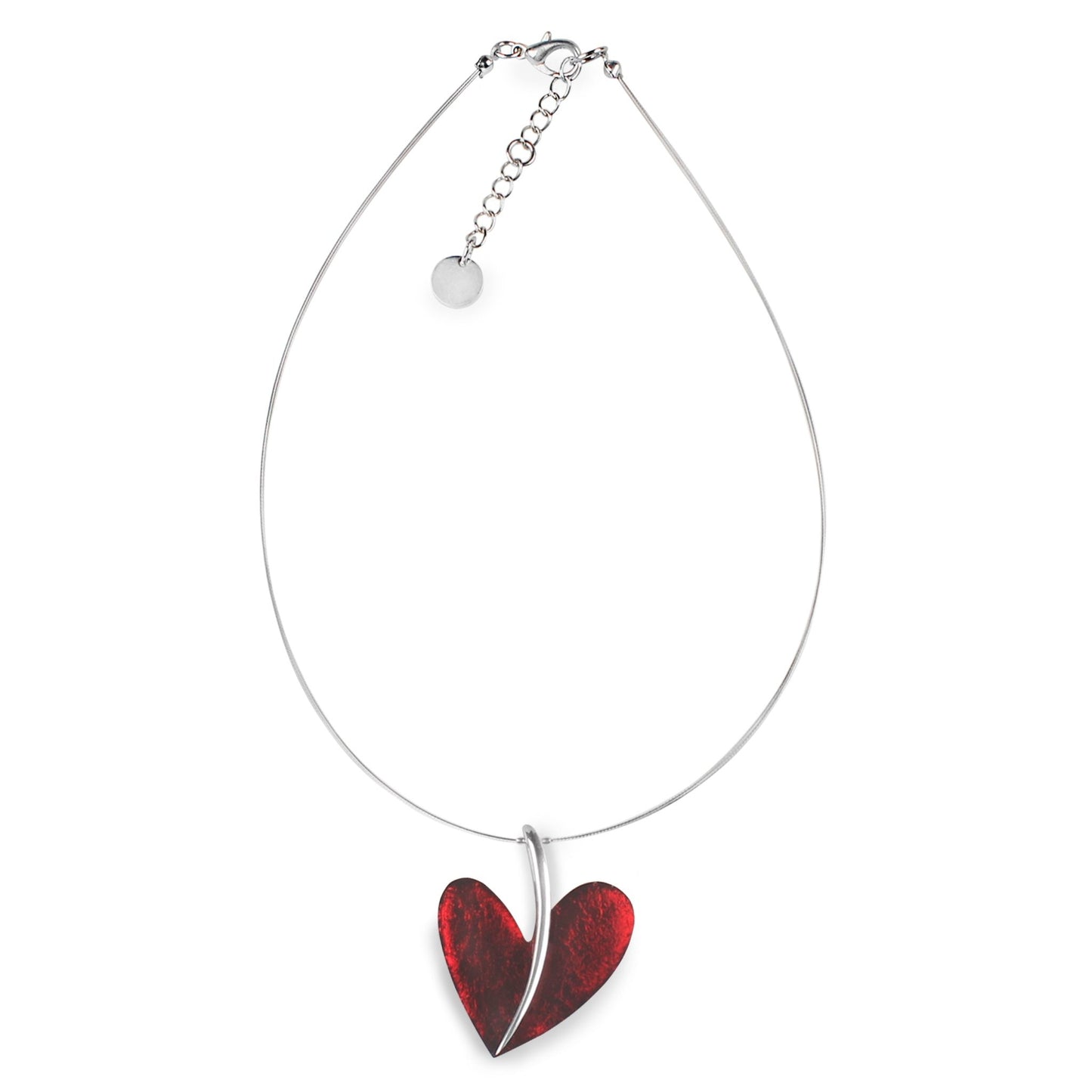 Scarlet Lollipop Heart Shiny Double Sided Pendant | The Jewellery Stop