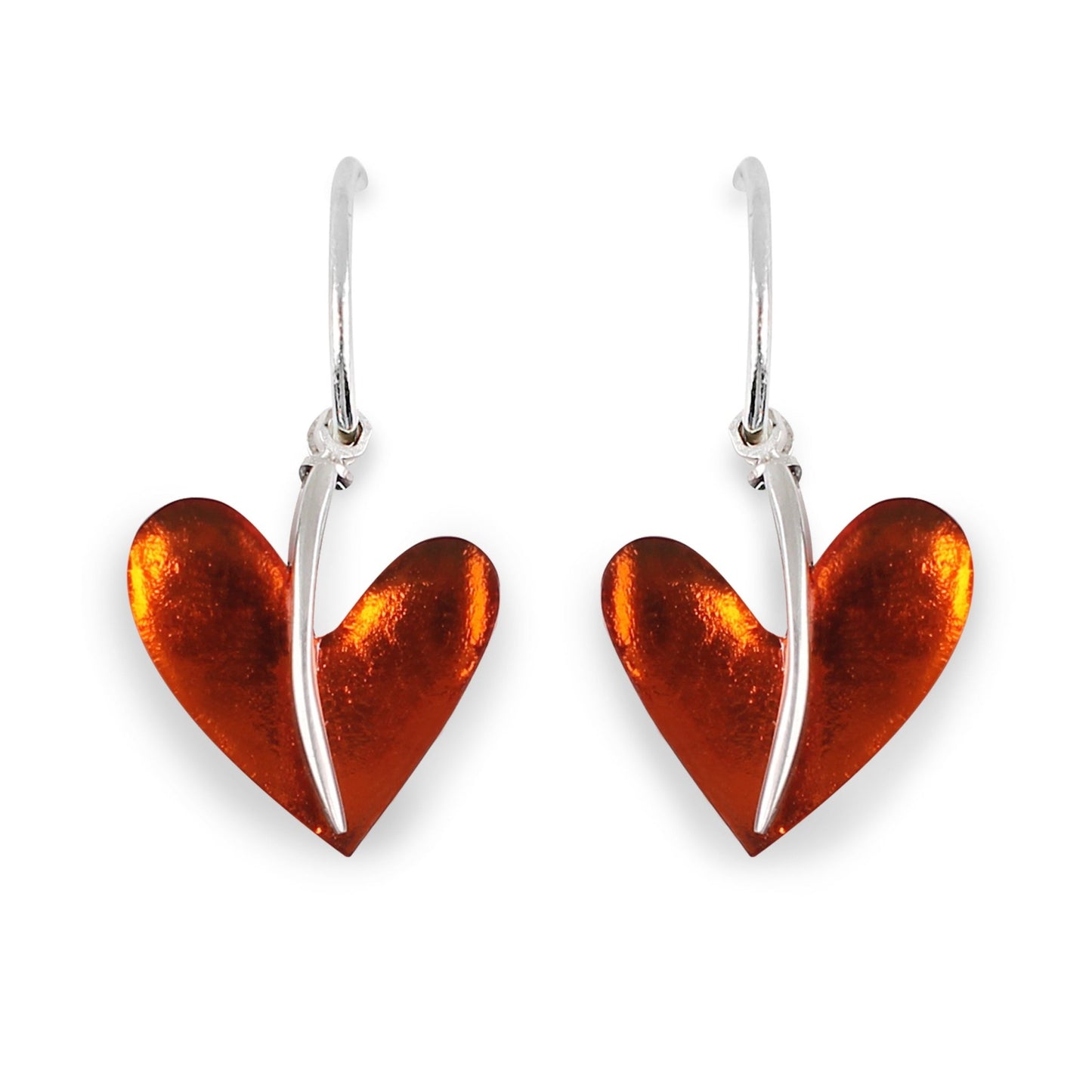 Fiesta Lollipop Heart Shiny Double Sided Creole Earrings | The Jewellery Stop
