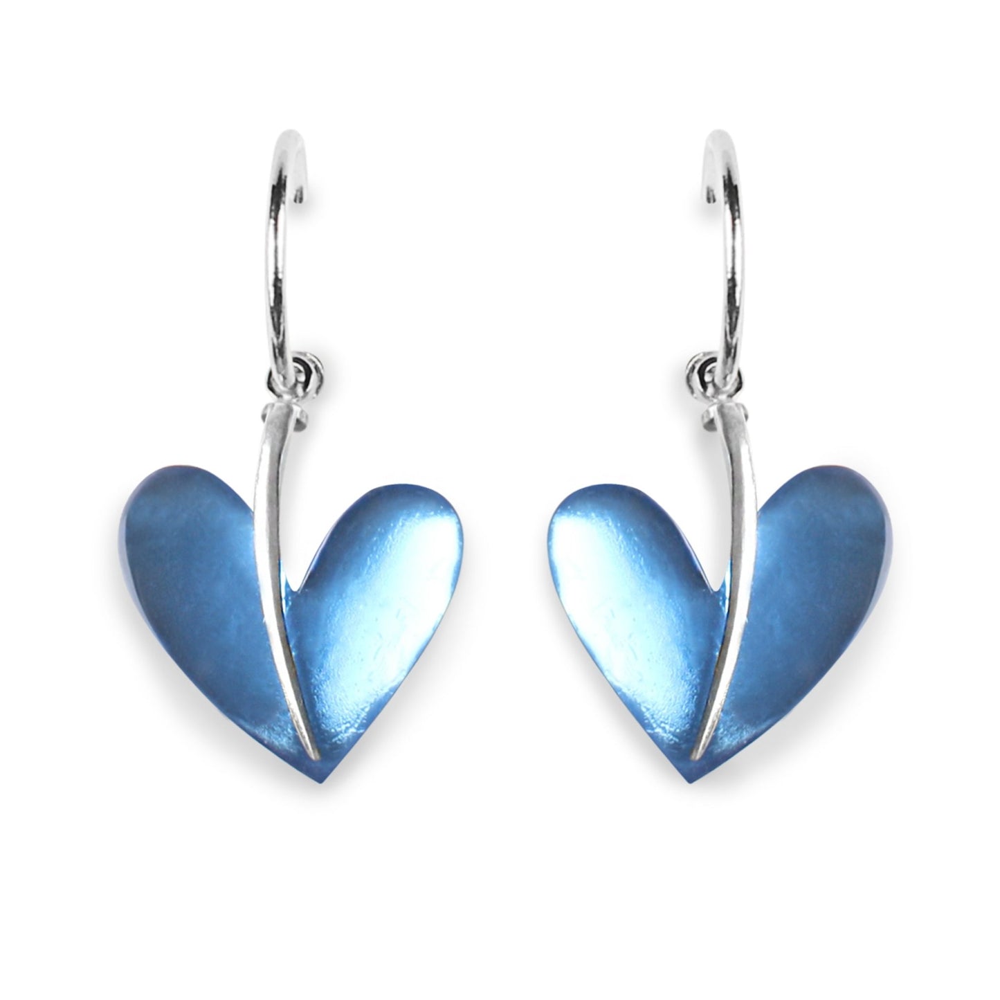 Mediterranean Lollipop Heart Shiny Double Sided Creole Earrings | The Jewellery Stop