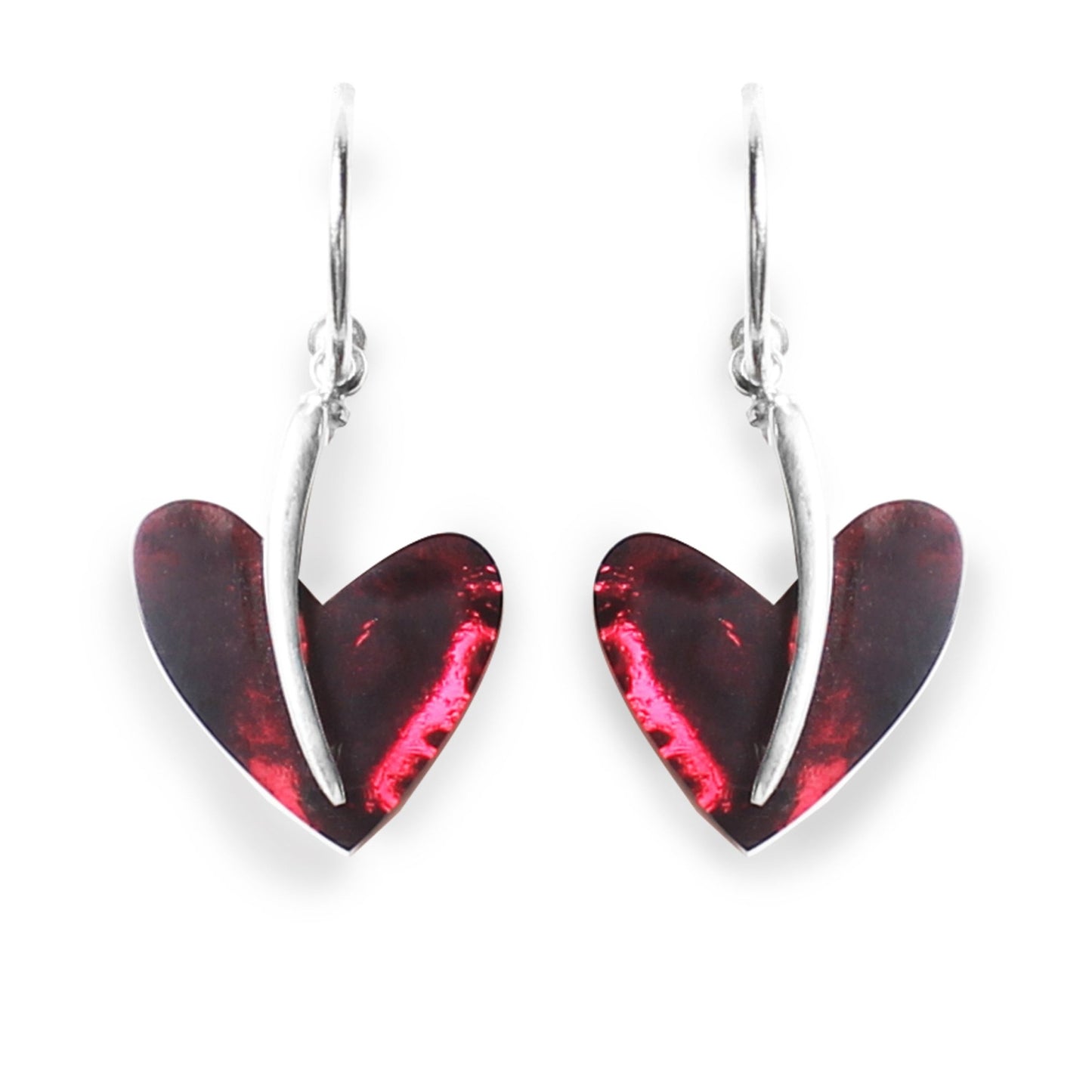 Pink Lollipop Heart Shiny Double Sided Creole Earrings | The Jewellery Stop