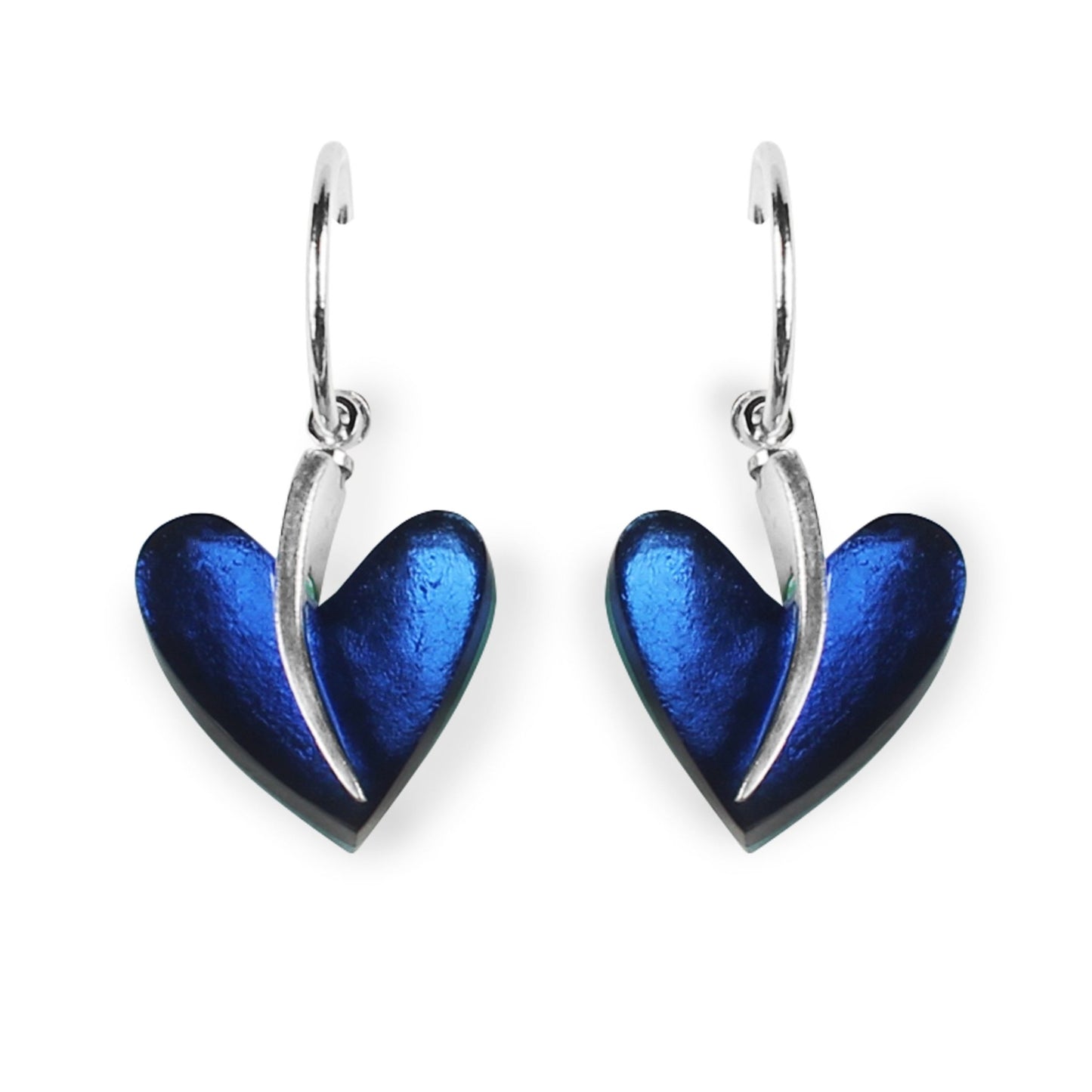 Twilight Lollipop Heart Shiny Double Sided Creole Earrings | The Jewellery Stop