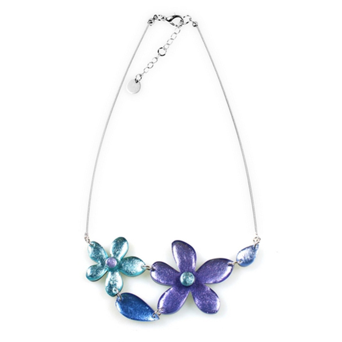 Ocean Mist Flower Shiny Bib Necklace | The Jewellery Stop
