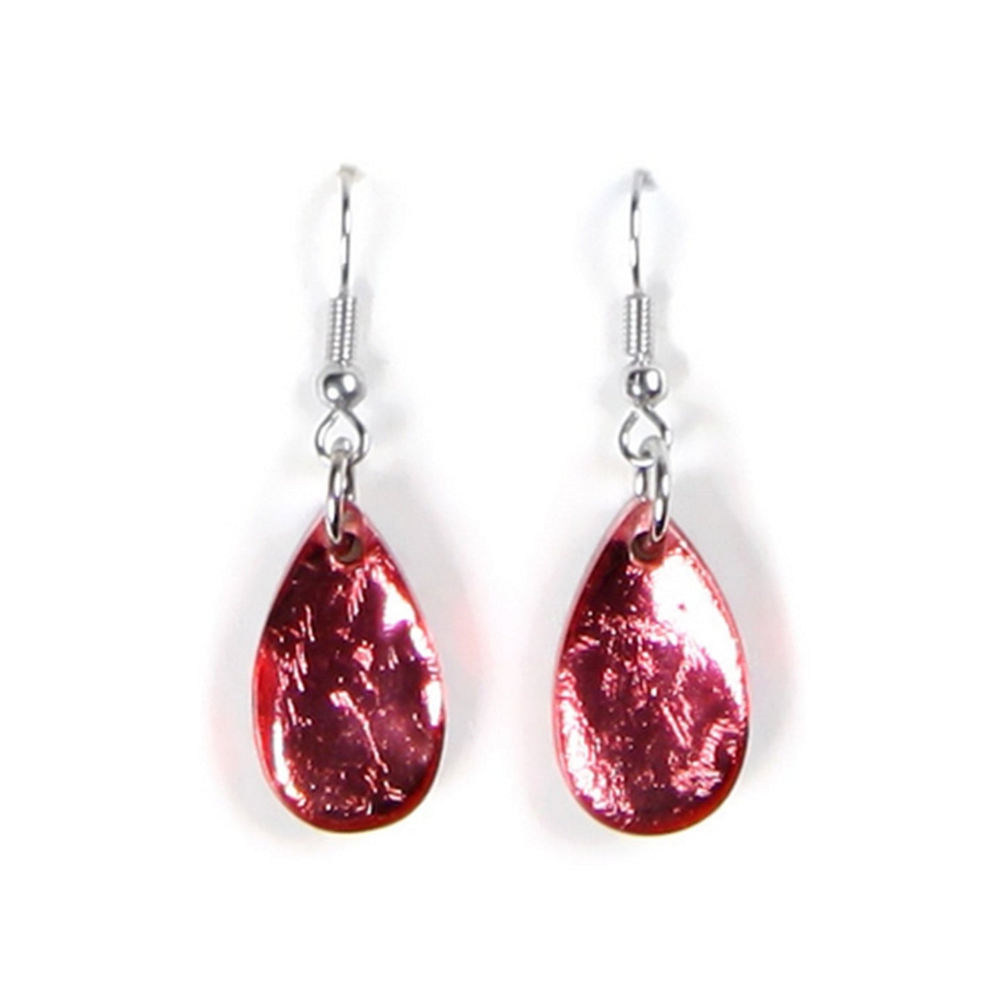 Rose Flower Shiny Petal Fish Hook Earrings | The Jewellery Stop