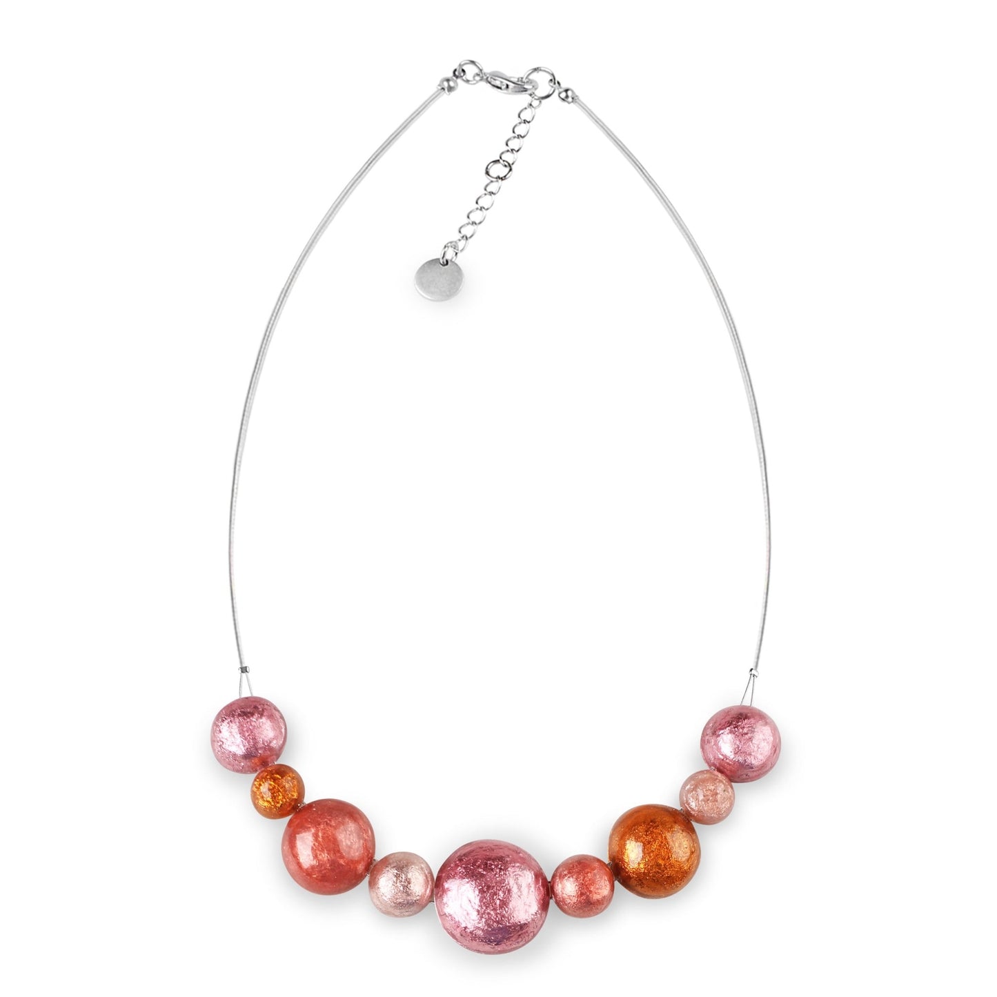Coral Cabouchon Shiny Classic Necklace | The Jewellery Stop