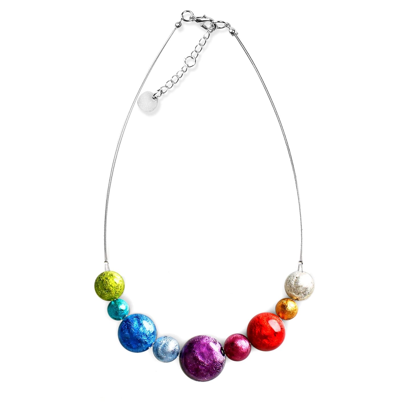 Rainbow Cabouchon Shiny Classic Necklace | The Jewellery Stop