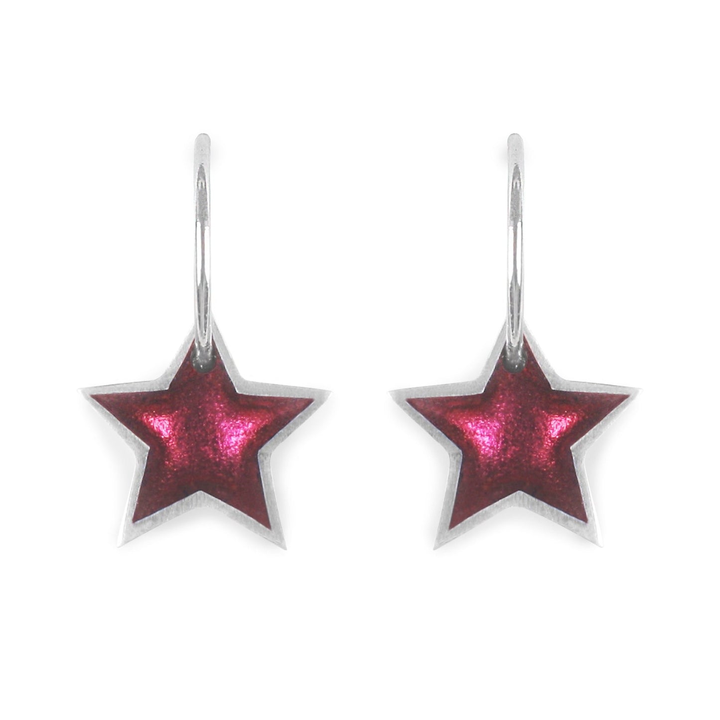 Blackberry Pewter Star Shiny Creole Earrings | The Jewellery Stop