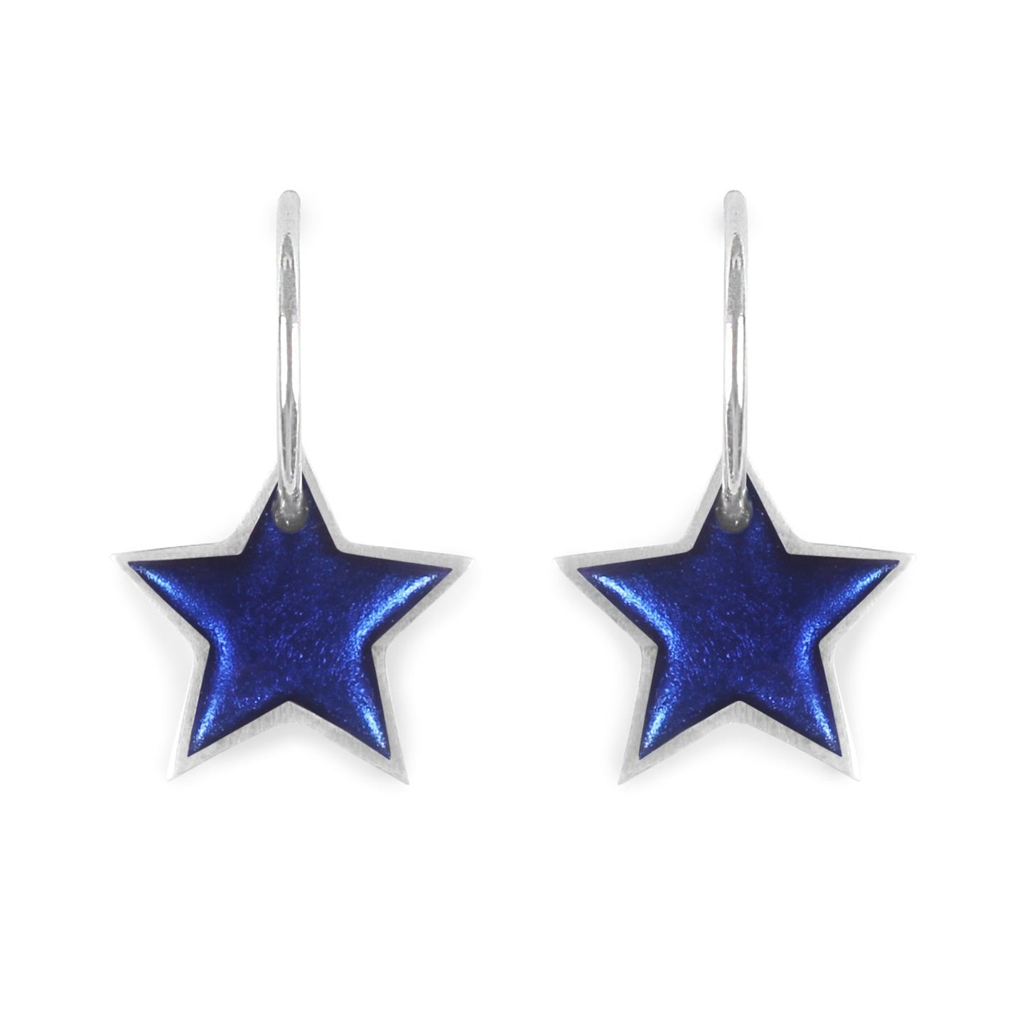 Everglade Pewter Star Shiny Creole Earrings | The Jewellery Stop