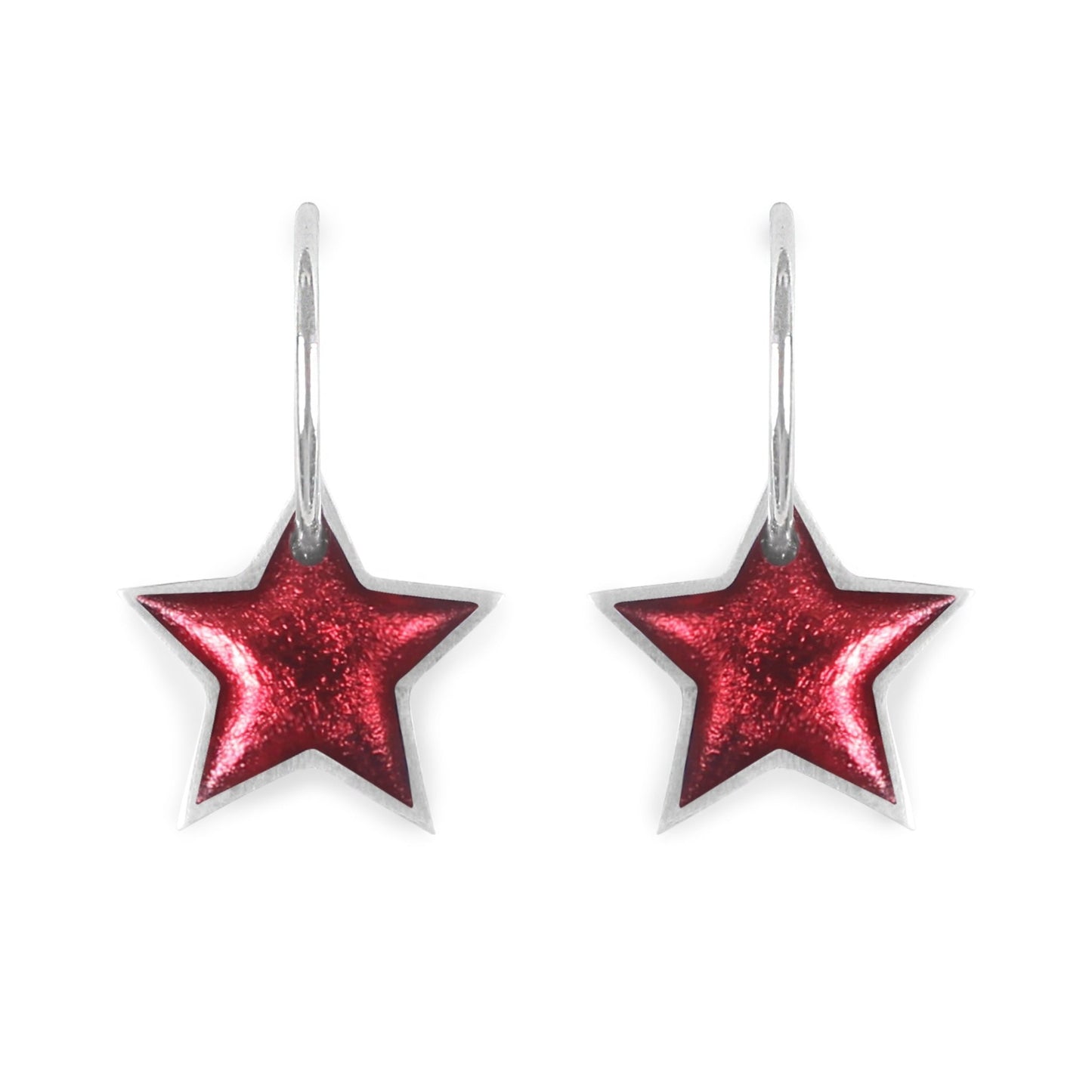 Sangria Pewter Star Shiny Creole Earrings | The Jewellery Stop