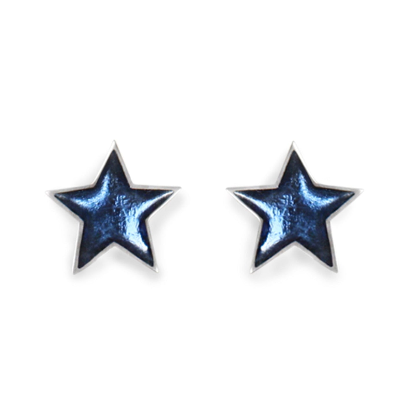 Ice Pewter Star Shiny Stud Earrings | The Jewellery Stop