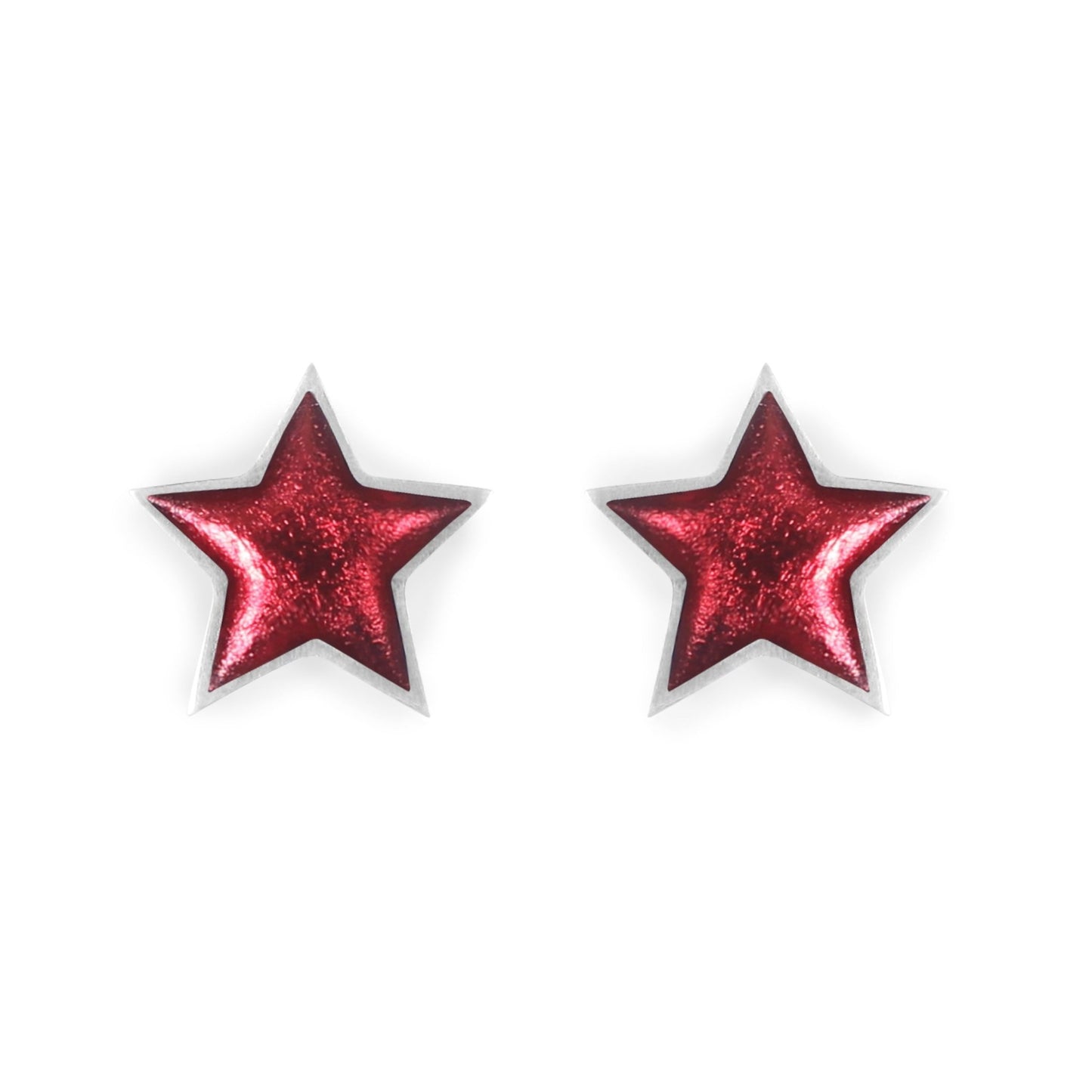 Sangria Pewter Star Shiny Stud Earrings | The Jewellery Stop